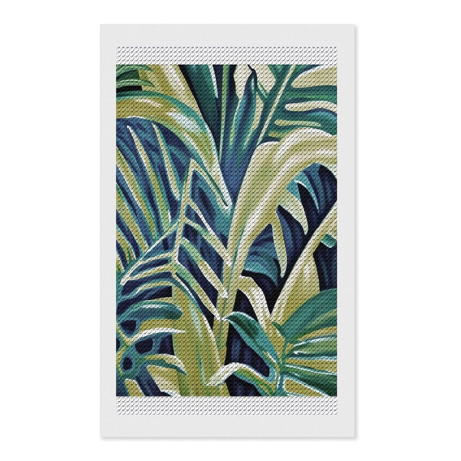 Junmoney Tropical Nature Painting Full Drill Diamond Painting Kit 12"x20", for Teens, Adhesive Canvas, Bedroom Decor, Holiday Gift Idea