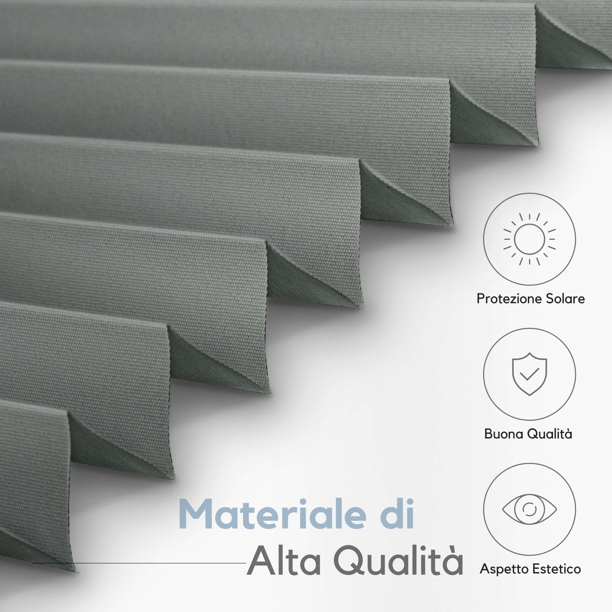 Tenda Plissettata Oscurante Estika Su Misura - Up&Down, 5 Colori, Larghezza 30-129 Cm - 3