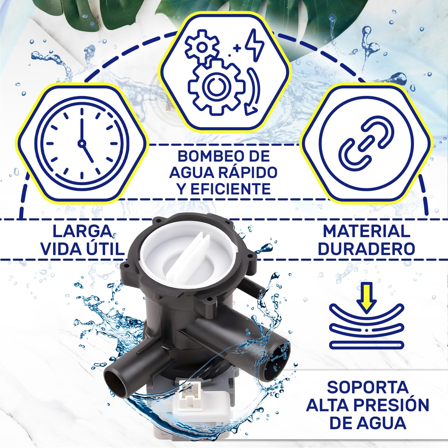 Bomba de Desagüe Lavadora 30W 220-240V 50HZ 0,2A con Número Original 141896 00141896 145787 00145787 para Bosch para Siemens - Garantía de 10 Años - MONTERAL