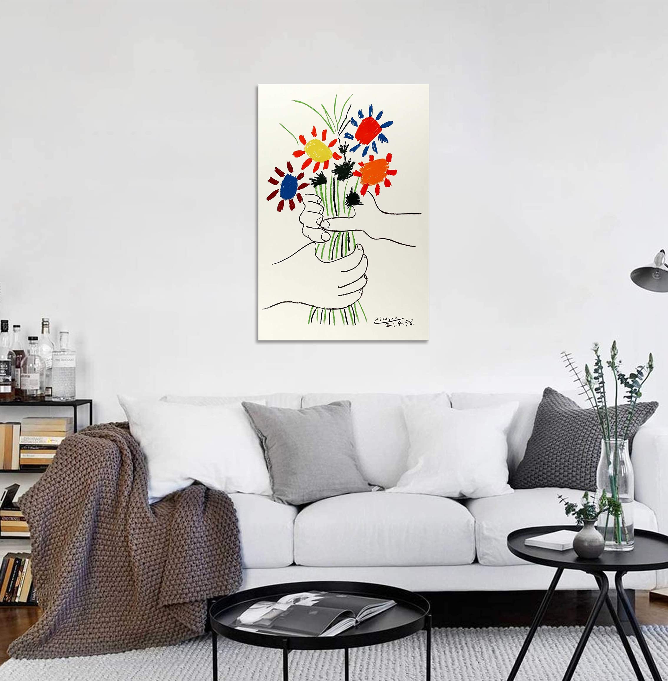 Amazon.co.jp: ピカソ ポスター 友情の花 絵画 装飾画 アートパネル