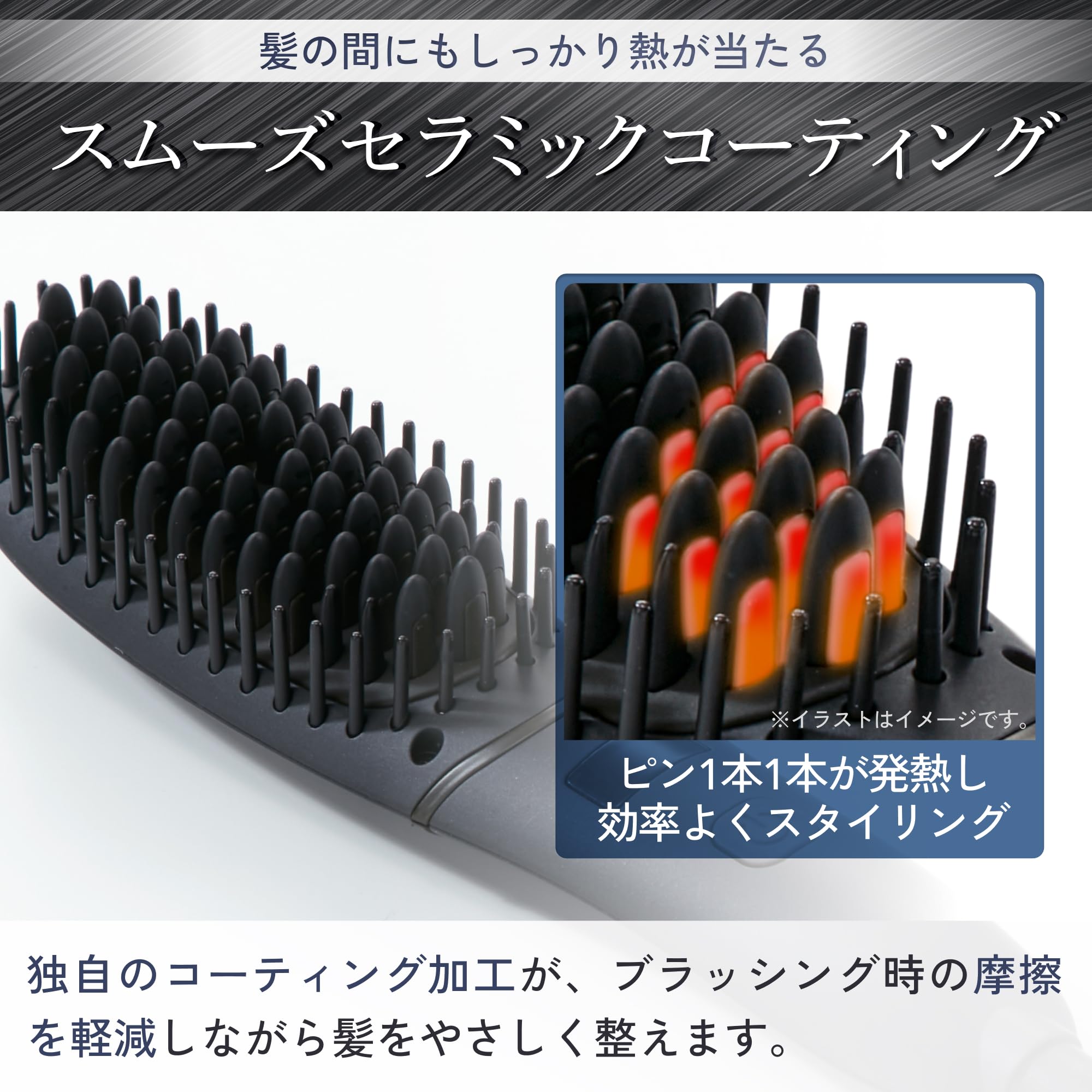 Amazon | UR.SALON ヒートブラシ ヘアアイロン ブラシ型 【日本人に