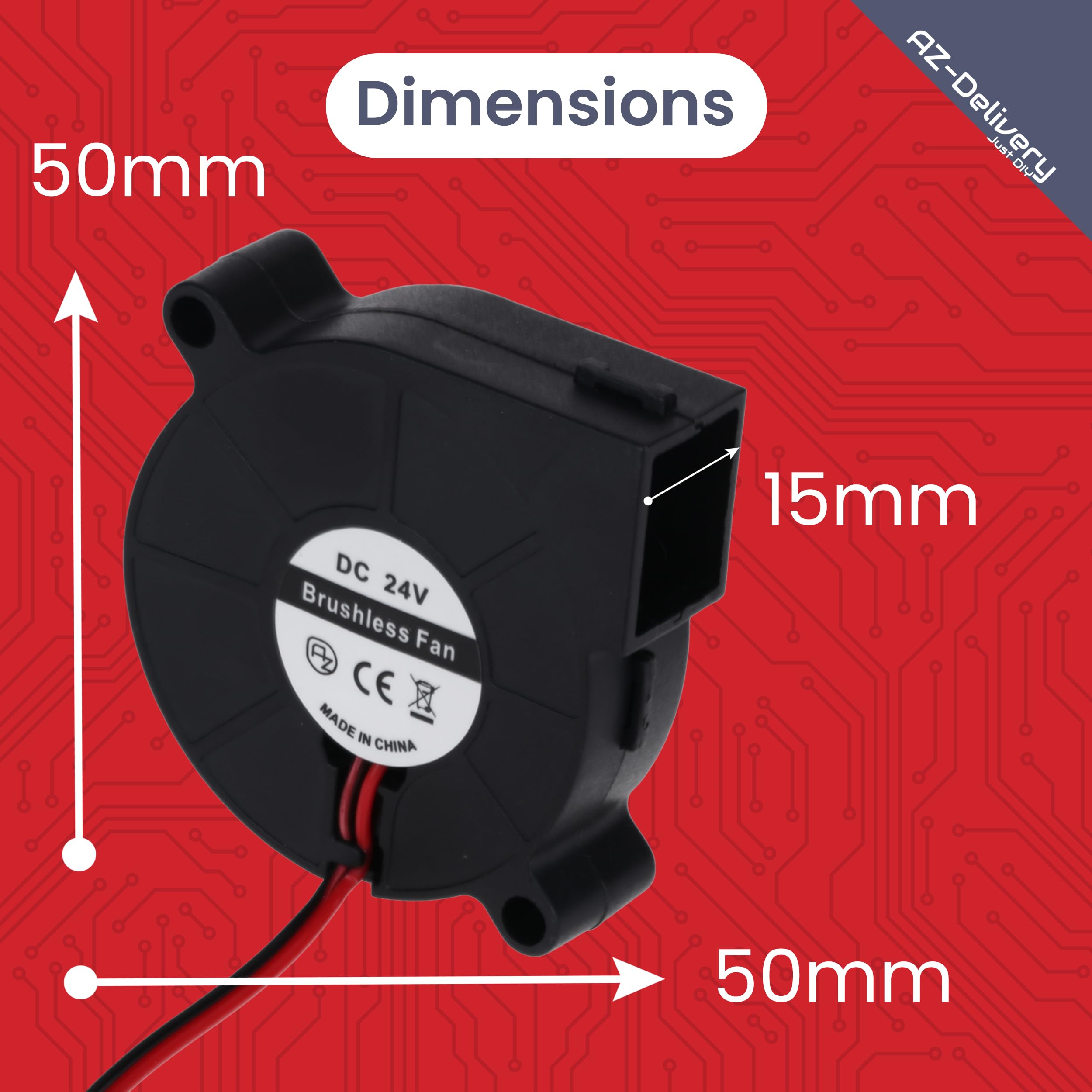 XINRUILIAN Ventola 24V DC Soffiatore 50mm 50x50x15 RBH5015B2 5 Cm - Foto 3