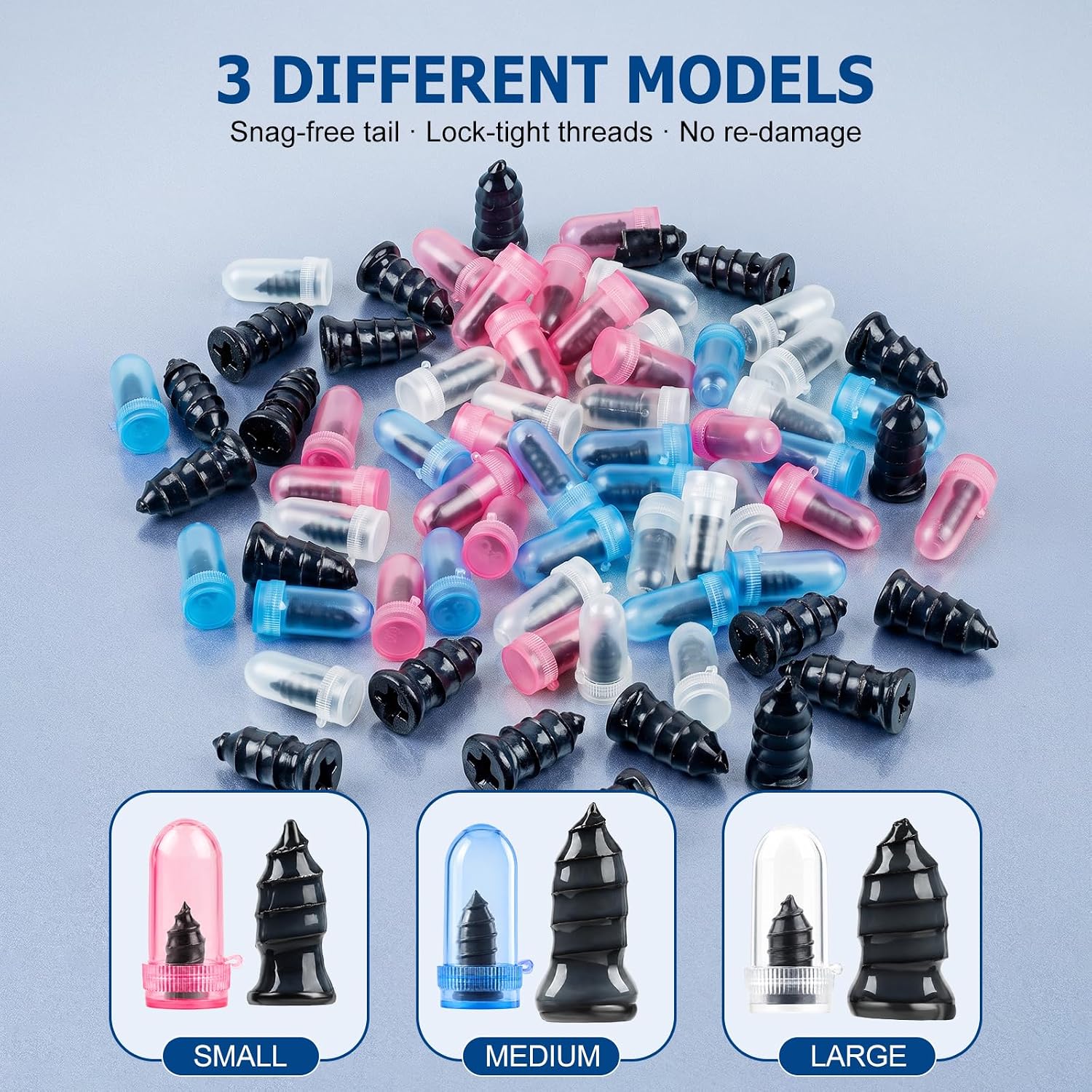 Tire Plug Kit, 48 Pcs 3 Sizes Tire Repair Screws for Car Truck SUV ATV