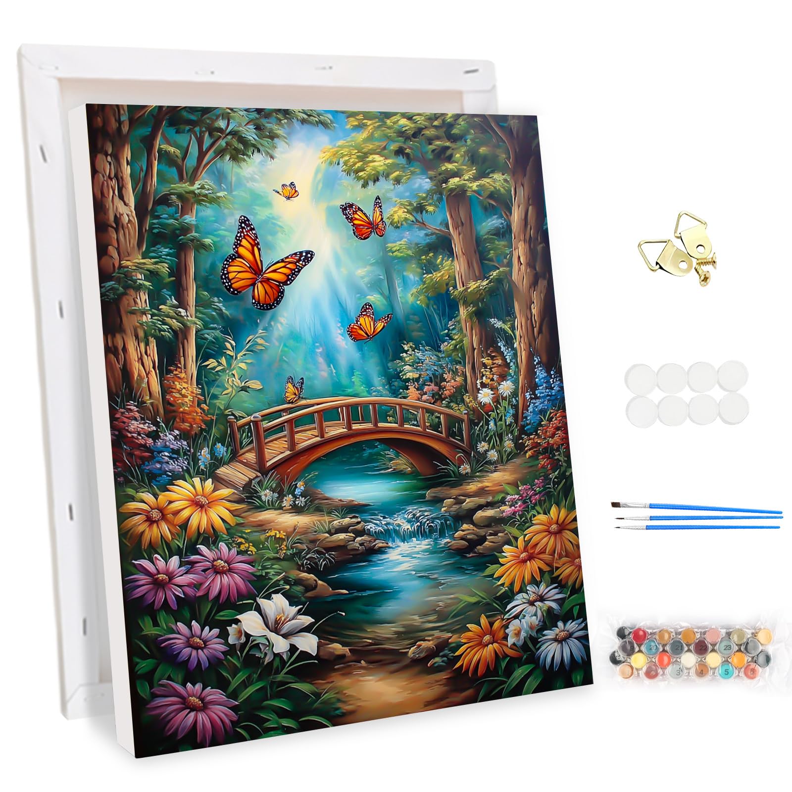 MEIYUDA DIY Paint by Numbers for Adults with Frame Forest Scenery 30x40cm