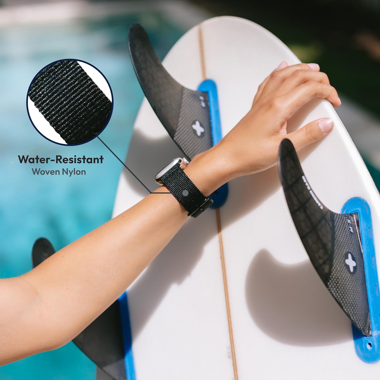 Hiking Trail Nylon Band | The Original Rugged, Water-Resistant, Soft Woven Nylon Band with Steel Hardware - Compatible with Apple Watch Bands for Men & Women 42mm 41mm 40mm iWatch All Series & Models (Black) - Image 5