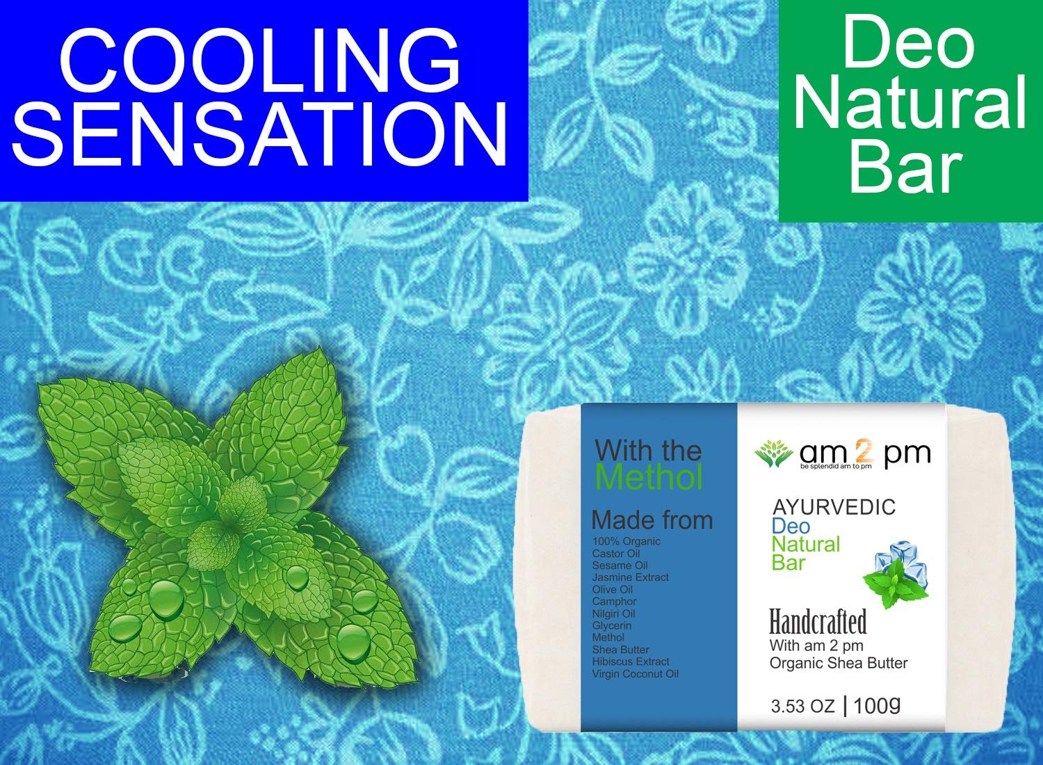 Buy AM2PM Ayurvedic Deo Natural Bar SoapWith Methol & Shea Butter