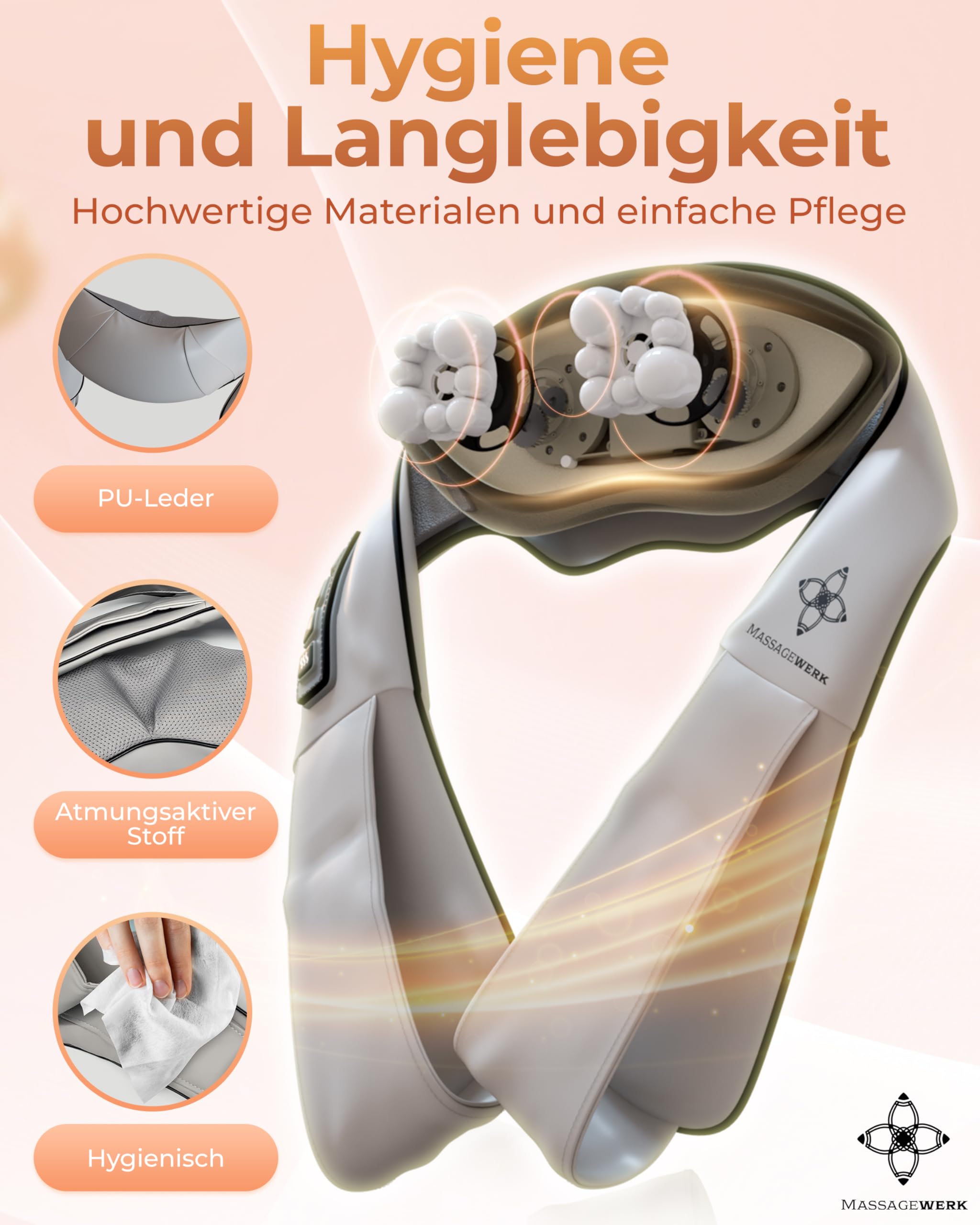 Shiatsu Nacken- und Rückenmassagegerät | Elektrisches Nackenmassagegerät mit Wärmefunktion | Ergonomisch, Ideal zur Linderung von Muskelverspannungen und Schmerzen