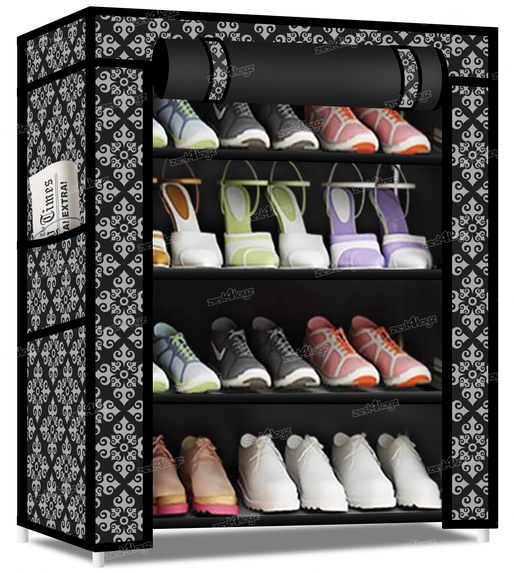 Zest 4 Toyz Multipurpose Portable ShoeRack 6 Shelves Storage Organizer Collapsible Shoes Shelf/Shoes Cabinet with Cover PP Easy Installation Stand for Shoes (Non Woven) Checkered, Cm (B09SWZ45TX) Amazon Price History, Amazon Price Tracker