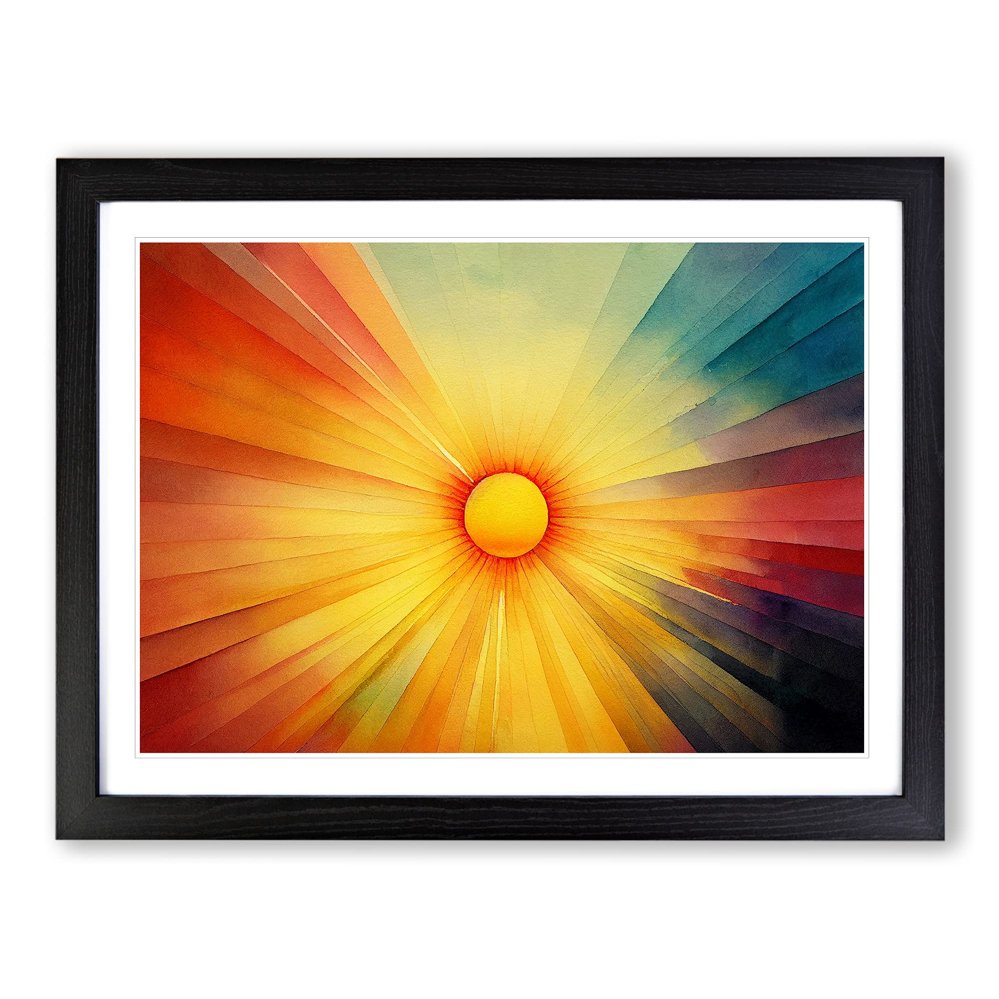 The Rising Sunset Vol.2 Abstract Framed Print, Black, A3 (46 x 34 cm)
