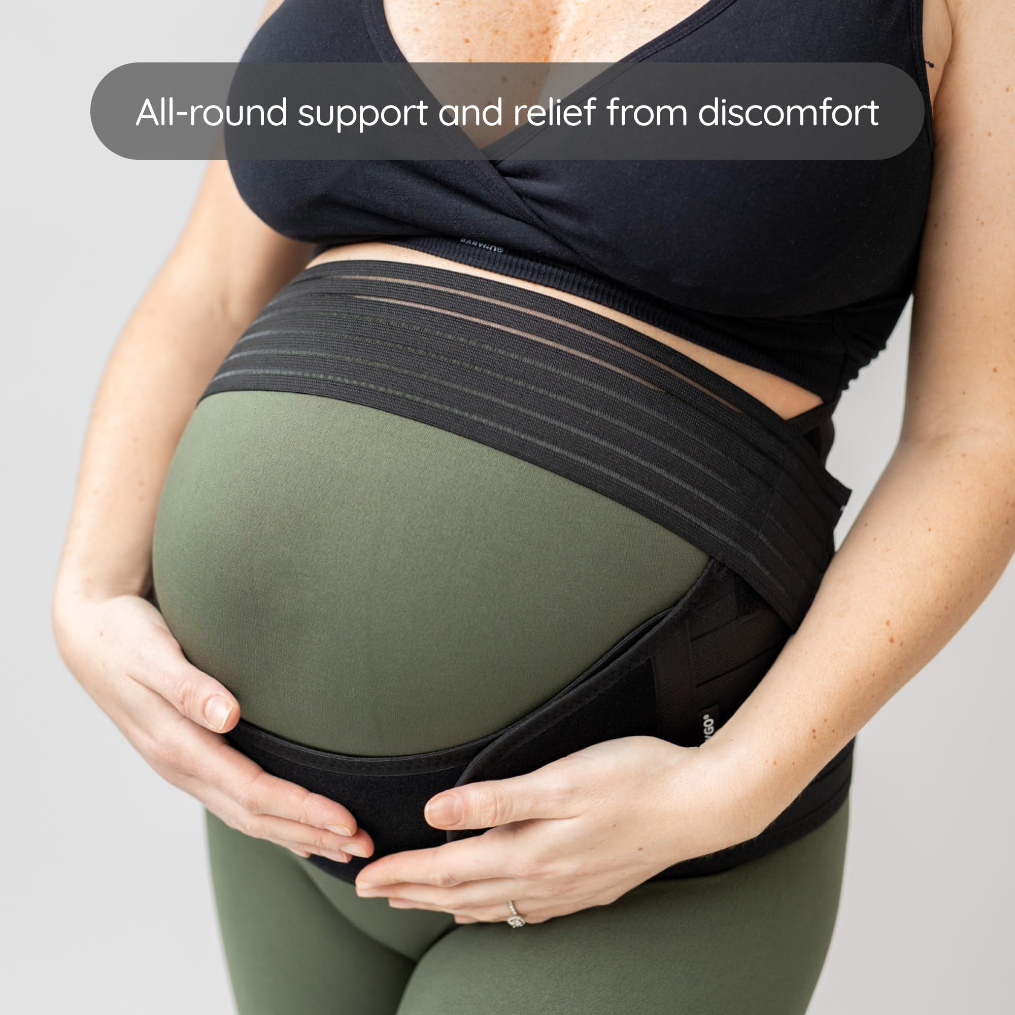 BABYGO 4-1 Cinturón Embarazada Maternidad Faja Postparto Reductora - Espalda, Pelvis, Caderas, Abdominals, Disfunción el Pubis de la Sínfisis, Ciática - Negro, M, 38-40
