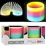 The Dreidel Company Plastic Coil Spring, Glow-In-The-Dark Magic Rainbow Slingy, Party Favor, Birthday Bag Filler, Stocking Stuffers, 3 (80MM) (2-Pack)