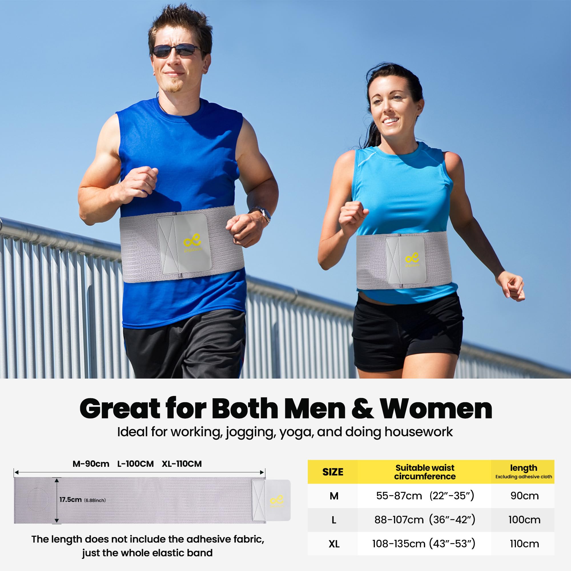 Ceinture pour hernie ombilicale. Ceinture abdominale homme avec coussinet de compression. Ceinture abdominale femme - ceinture post partum. Ceinture médicale ventre avec soutien ombilical-L