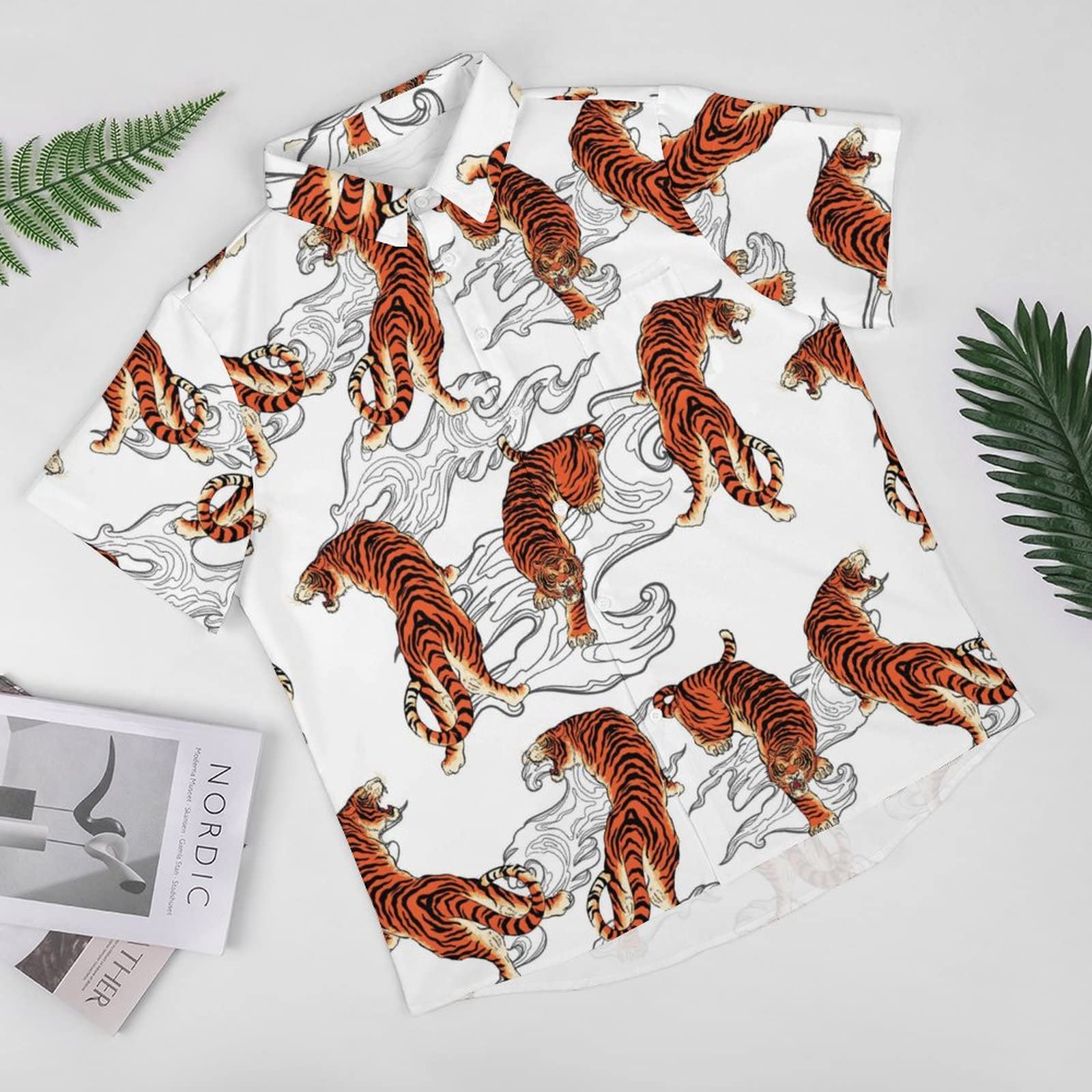 amok トラ柄 半袖シャツ M amok トラ柄 半袖シャツ M Amazon.co.jp: シャツ メンズ 虎柄 トラ柄