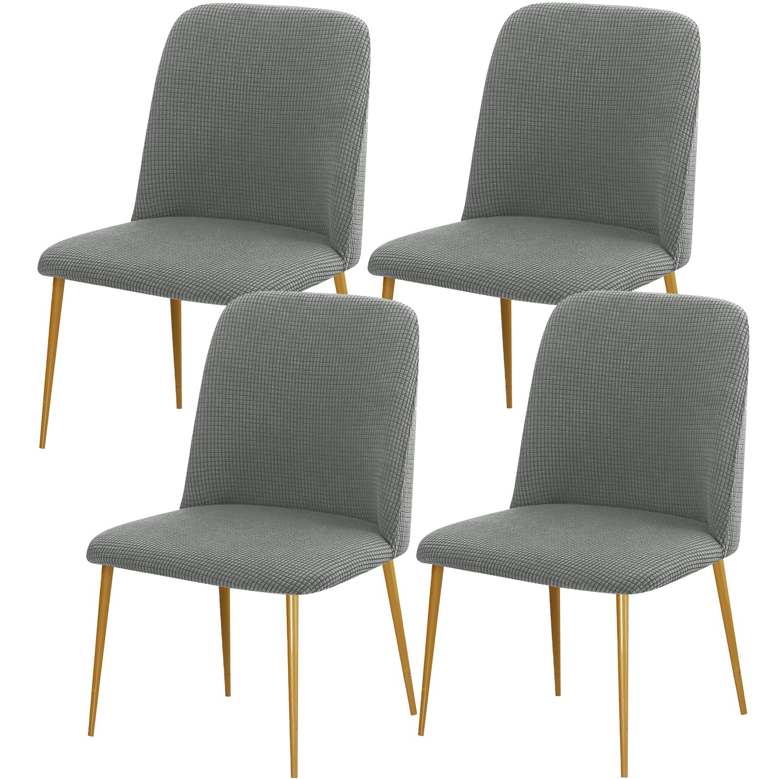 Gollense Curved Back Upholstered Dining Chair Covers Set of 4, Mid Century Modern Chair Slipcovers, Semi Circle Back Chair Seat Protector for Kitchen Living Room (Only one chair)