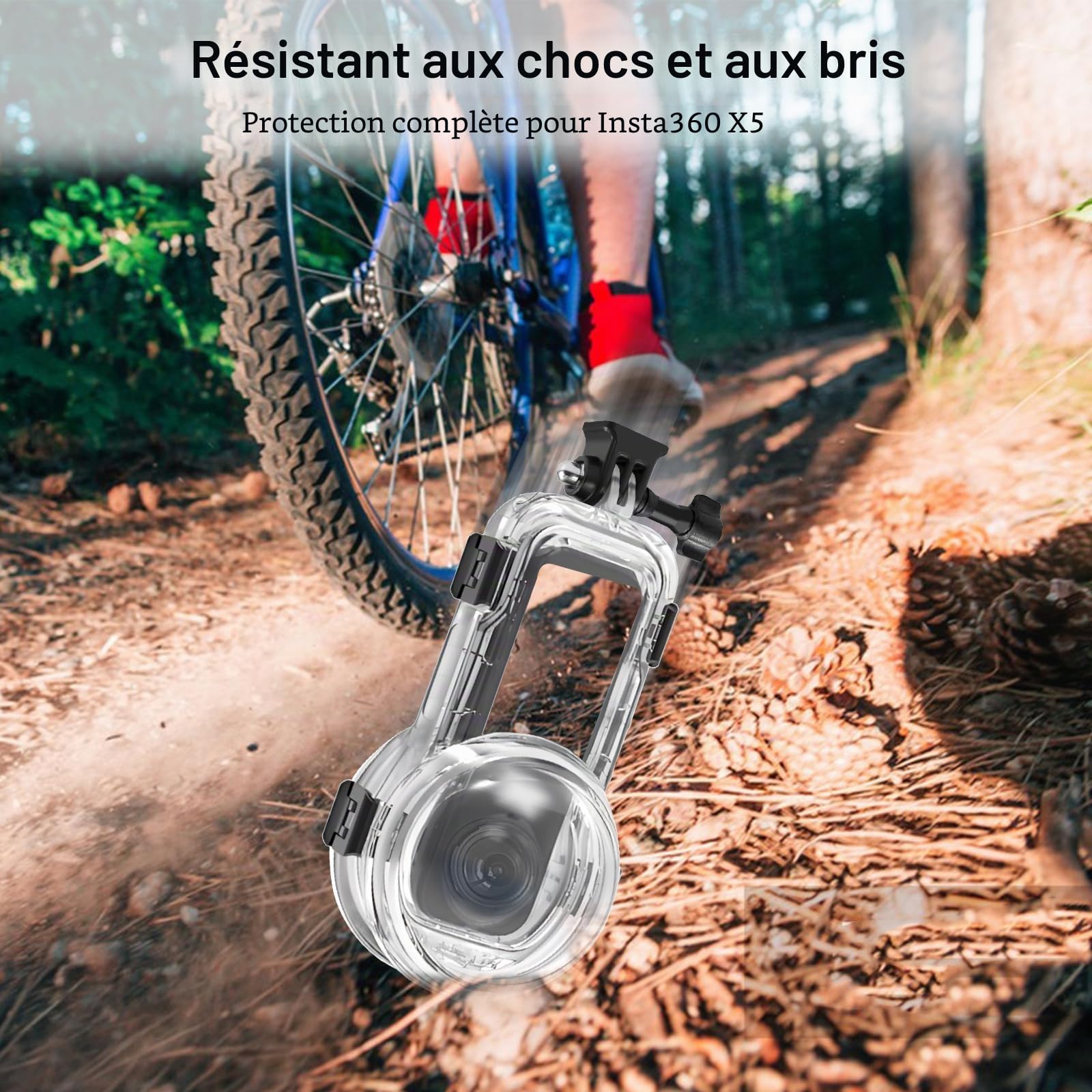 PULUZ Étui de plongée étanche 60 m pour Insta360 X5, coque de protection invisible sous l'eau pour Insta360 X5 Accessoires pour appareil photo photo à 360 degrés