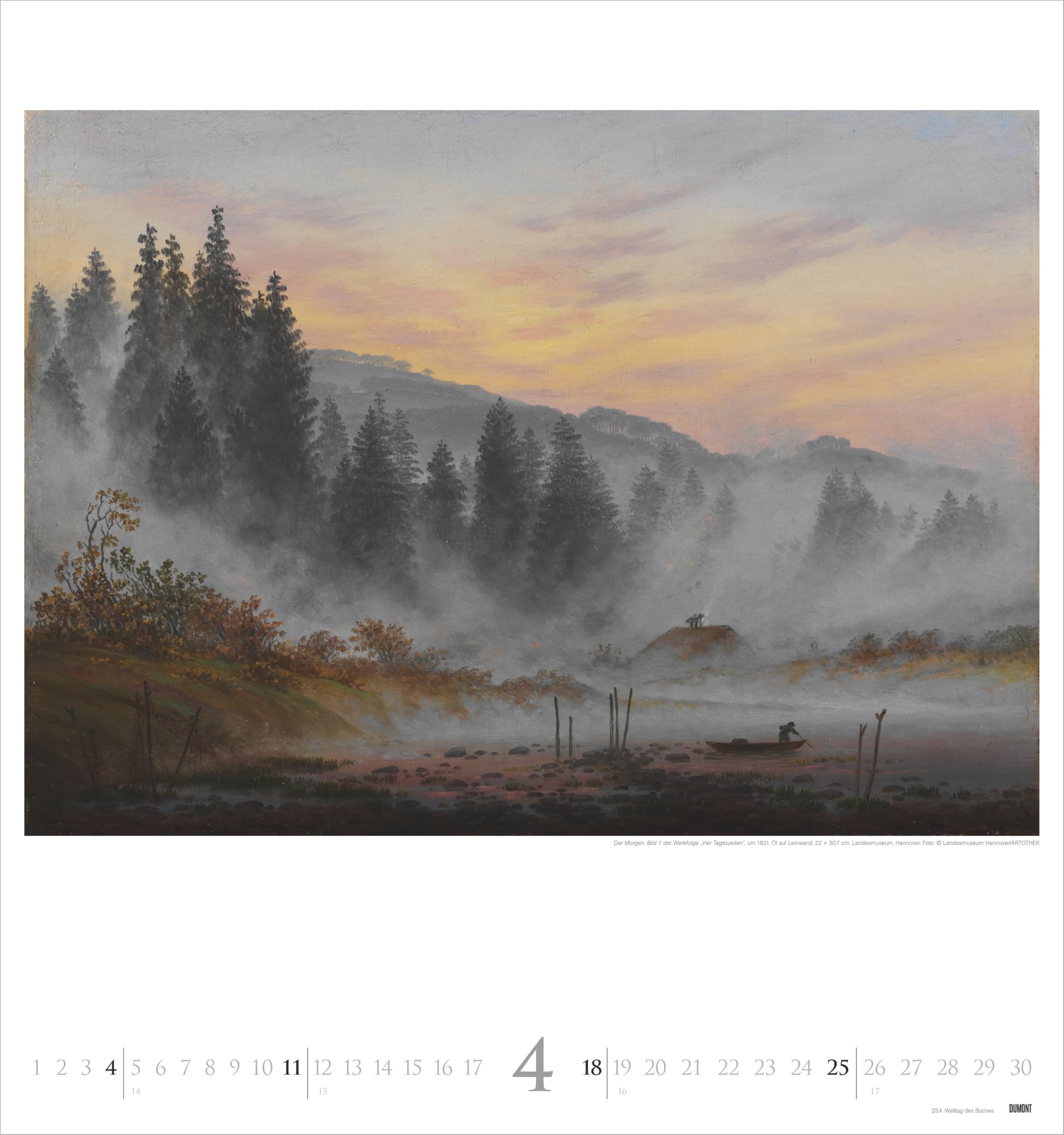 Caspar David Friedrich 2027: Kunstkalender 45x48 cm mit 12 romantischen Landschaftsgemälden und sprachneutralem Kalendarium
