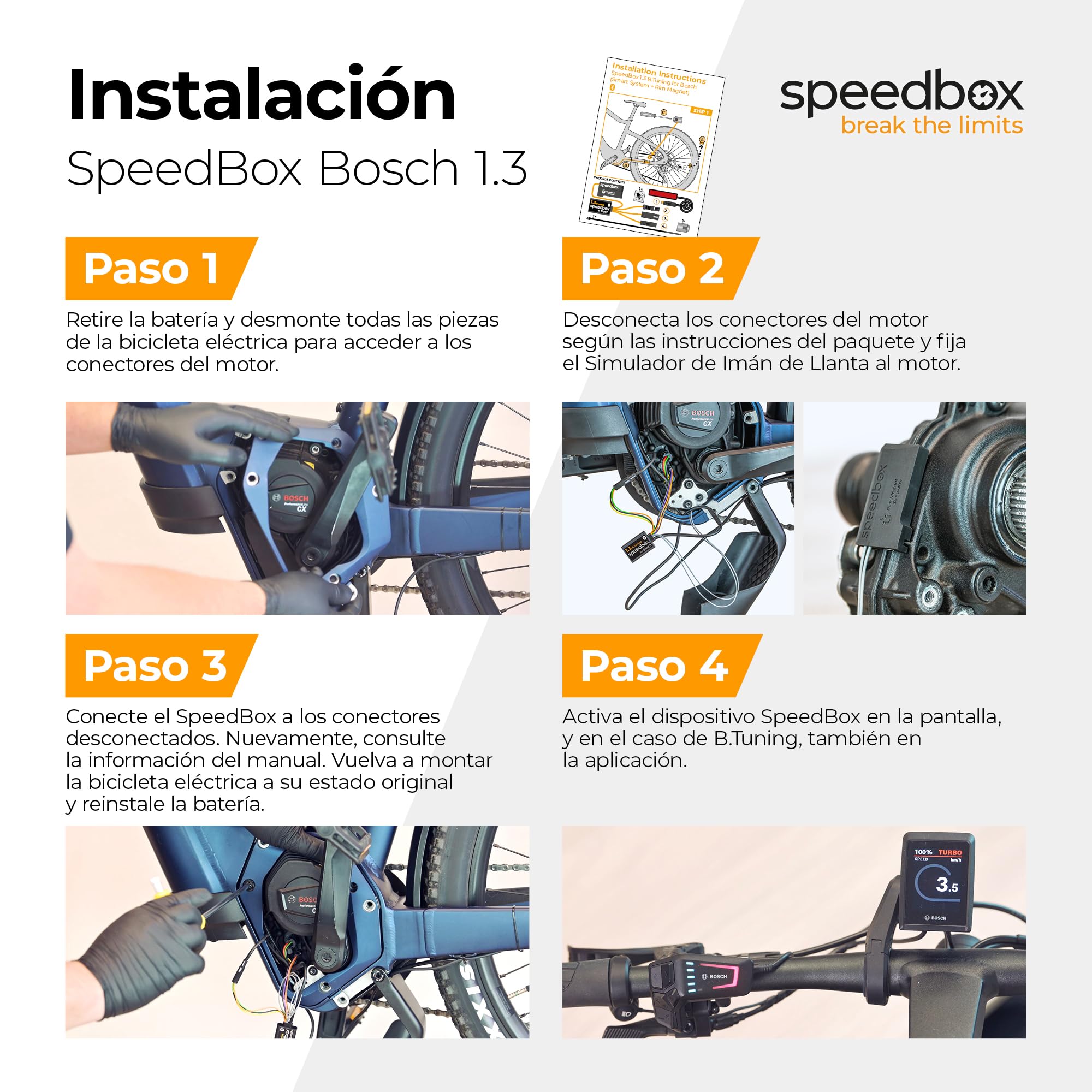SpeedBox 1.3 Compatible con Motores Bosch Performance Line CX (4ª generación) con imán de llanta/Tuning para Bicicleta eléctrica/Smart System
