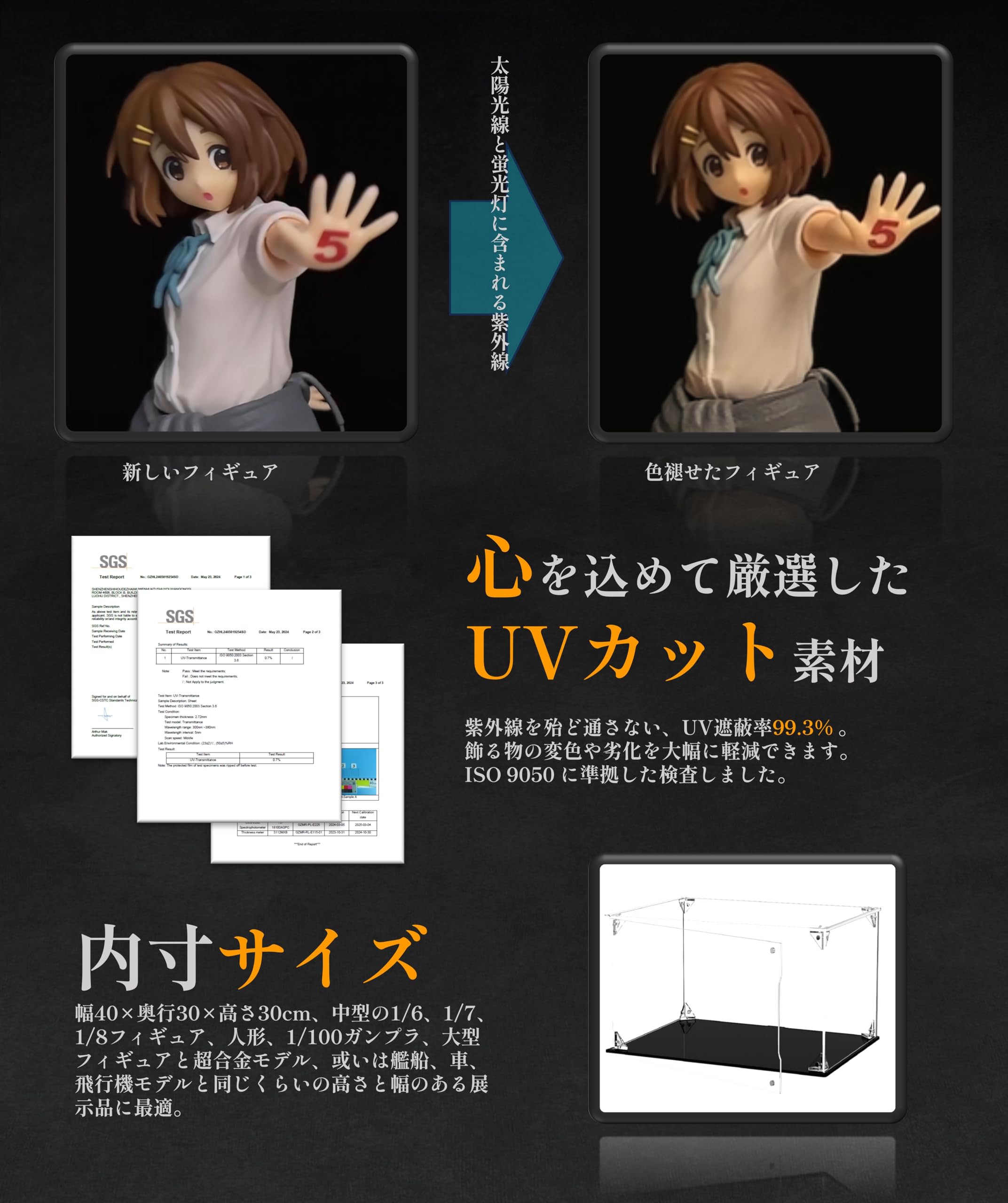 Amazon.co.jp: COOLTAKU フィギュアケース UVカット アクリル