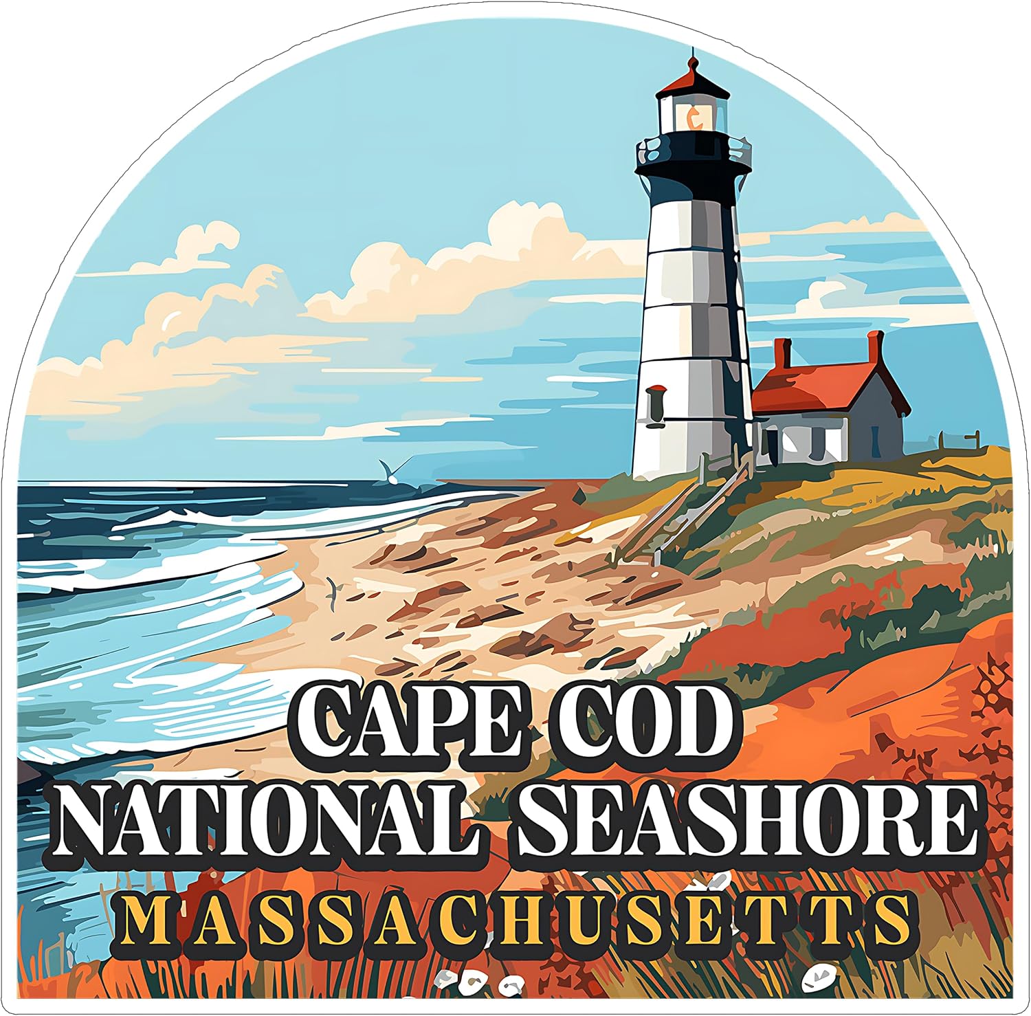 Amazon.com: Cape Cod National Seashore Massachusetts Sticker 4 Inch ...