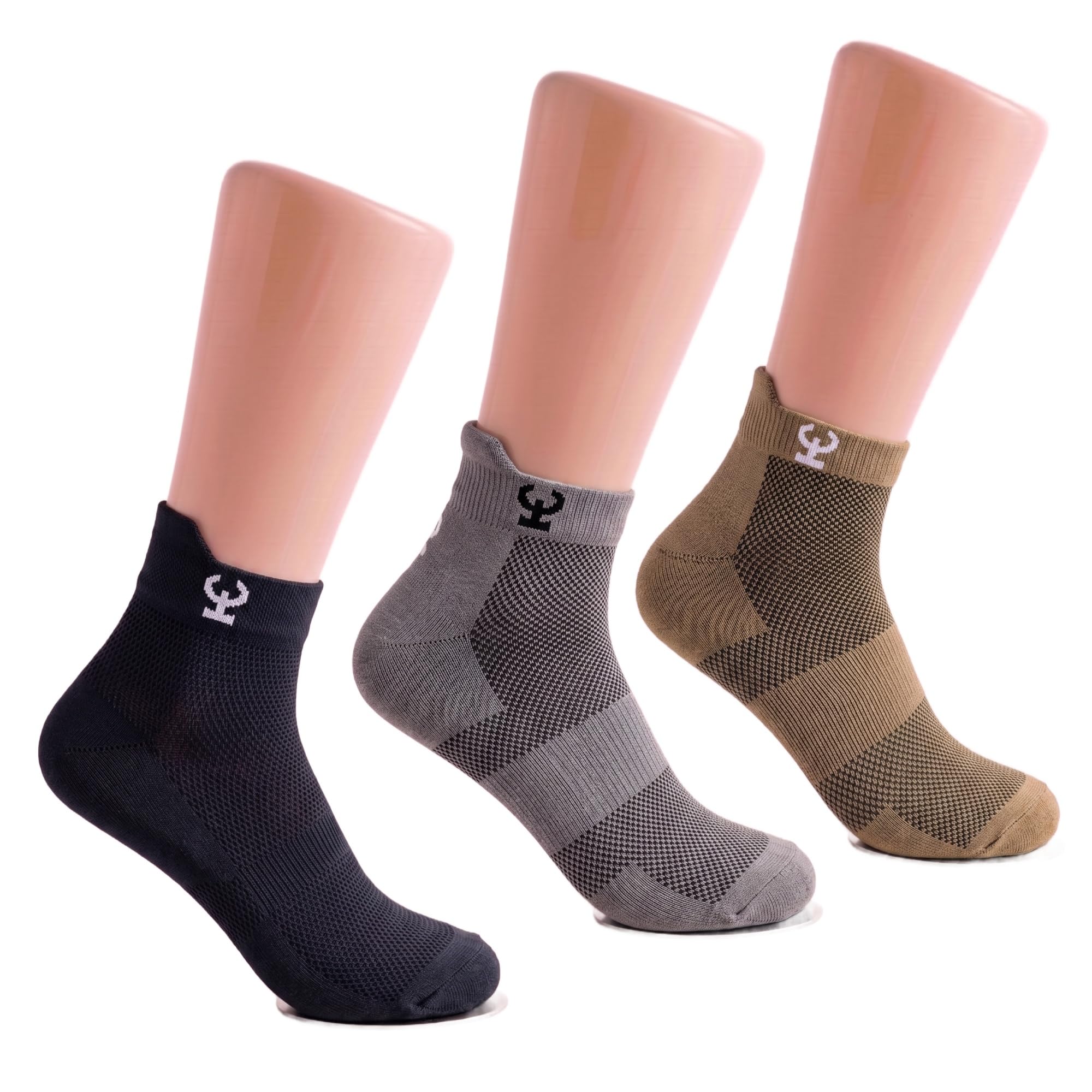 Premium Nylon Ankle Socks, Breathable Mesh, Lightweight, Stretchable Fit, Free Size, Pack of 3-picture-11