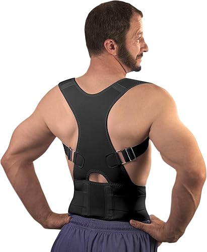 El mejor corrector de postura de espalda para hombres y mujeres (negro XL) enderezador de cuello soporte de hombro mejora el dolor lumbar - Camisa