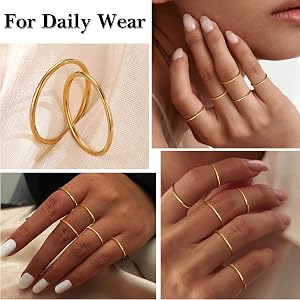 ilacolato 3 Pièces Acier Inoxydable Bague Hoe Noir Chaîne Bague