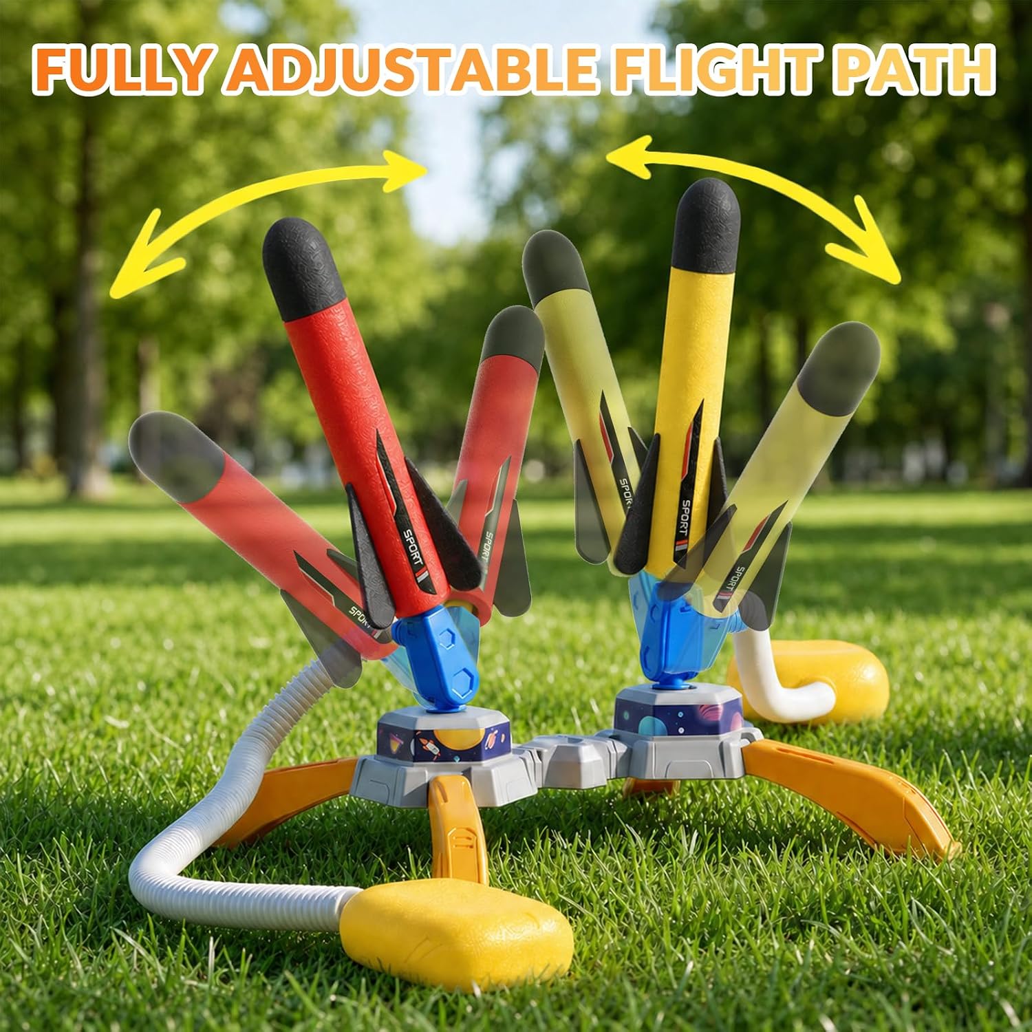 Rocket Launcher,Dualing Foot-Powered Air Powered Rocket for Kids-12 Rockets