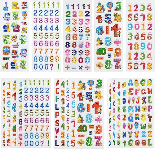 24 hojas (más de 300 unidades), calcomanías 3D hinchadas para niños pequeños, hojas de calcomanías preescolares a granel para recompensa,