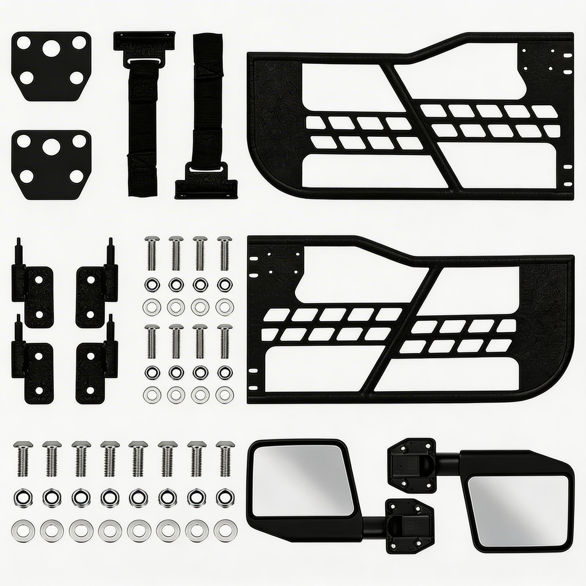 Photo 1 of (missing pieces)(see images) 2 Door Tubular Trail Doors for Wrangler TJ 1997-2006 Off Road Tube Door Set with Rearview Mirrors Vehicle-Specific Fit Steel/Alloy Steel
