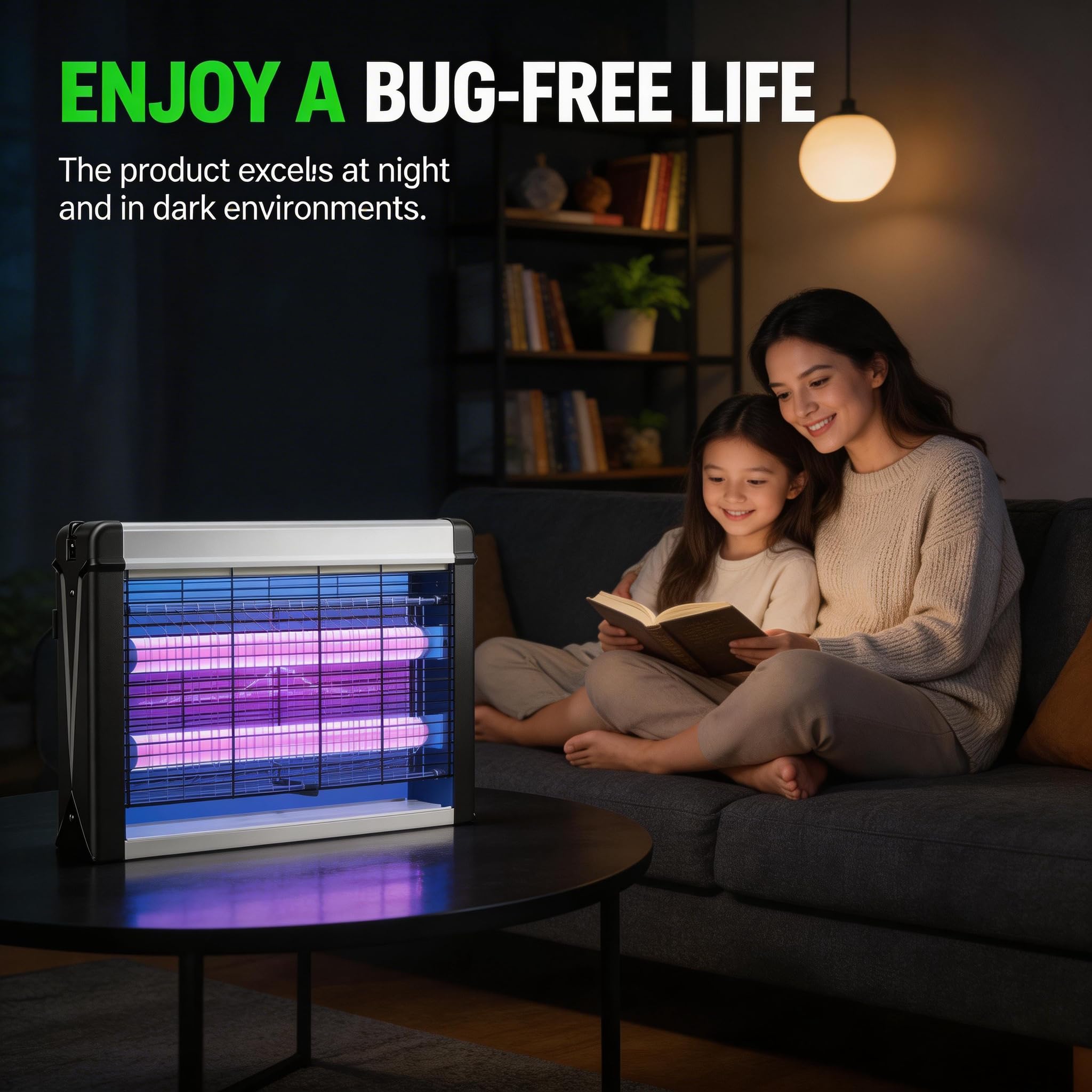 Bug Zapper Indoor Leistungsstarker 20W Elektronischer Fliegenvernichter für Mücken, Pilzmücken, Motten & fliegende Schädlinge - Ideal für Zuhause, Küche, Esszimmer, Schlafzimmer, Büro, Restaurant