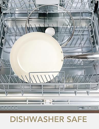 Miniatura 7 de MICHELANGELO Sartén grande con tapa, sartén de cerámica de 14 pulgadas con revestimiento antiadherente, sartén antiadherente saludable, compatible