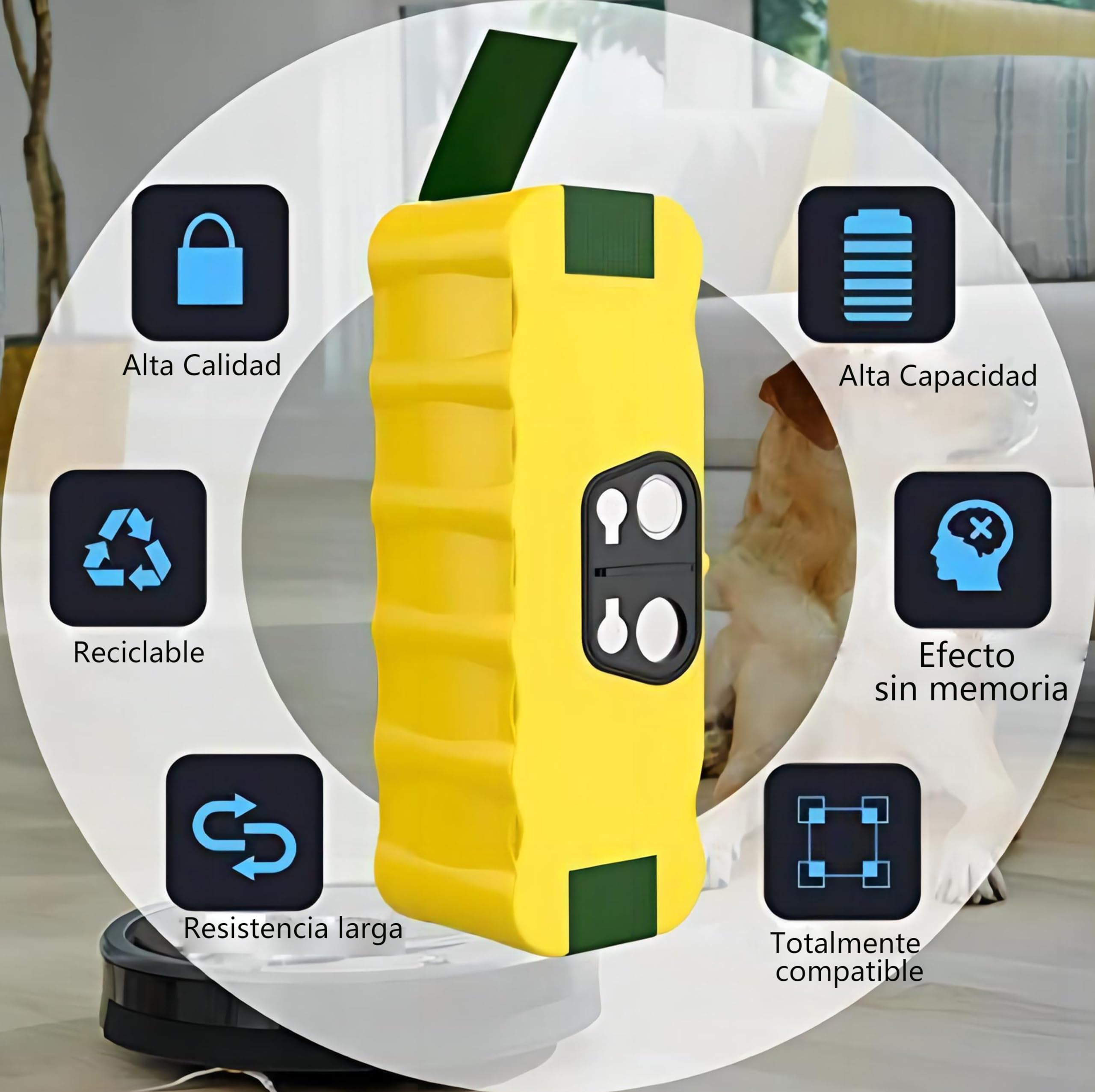 Vemico 14.4V 4050mAh baterías de Repuesto para iRobot Roomba R3 500/600/700/800/900 Series 500/510/531/535/540/550/552/560/570/580/595/620/650/660/700/760/770/780/790/800/870/900