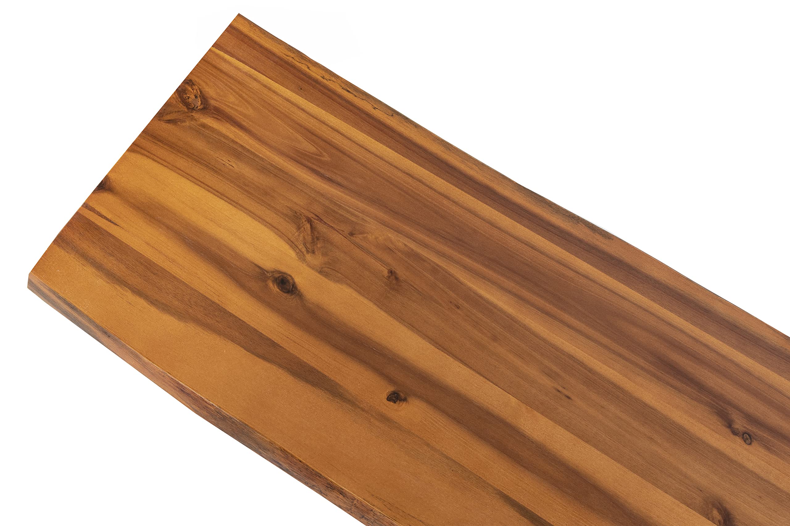 SAM Esszimmerbank 160x40 cm Dallas, Akazienholz cognacfarben, Massive Holzbank mit echter Baumkante, Baumkantenbank mit U-Gestell Schwarz, Sitzbank mit 26 mm Platte