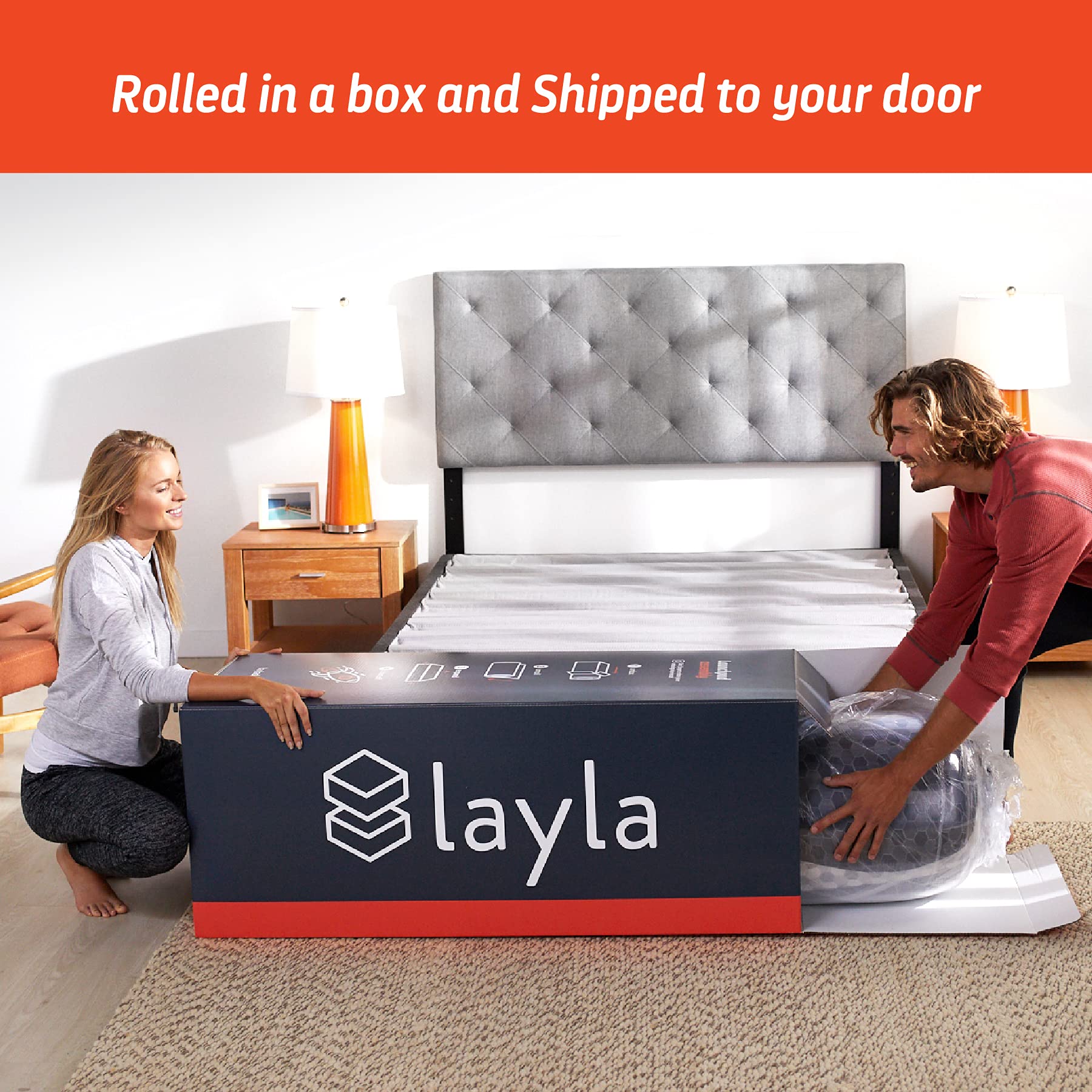 Layla Copper Infused Memory Foam Mattress 10 in Twin Natural Cooling