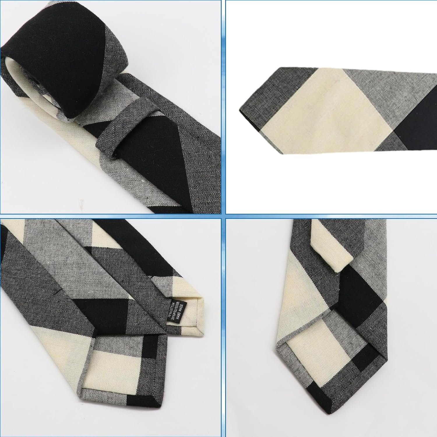 Striped Ties for Men, Men's Neckties with Plaid Pattern Self-tied Mens Neck Tie for Wedding Party Office School - Image 3