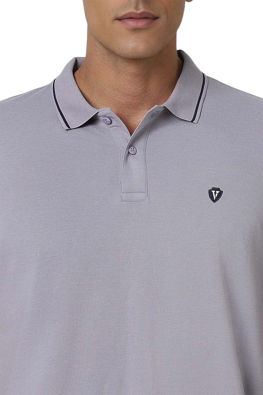 Van Heusen Men's Polycotton Regular Fit T-Shirt (VSKPURGPR26049_Lilac, Medium - Image 4 thumbnail
