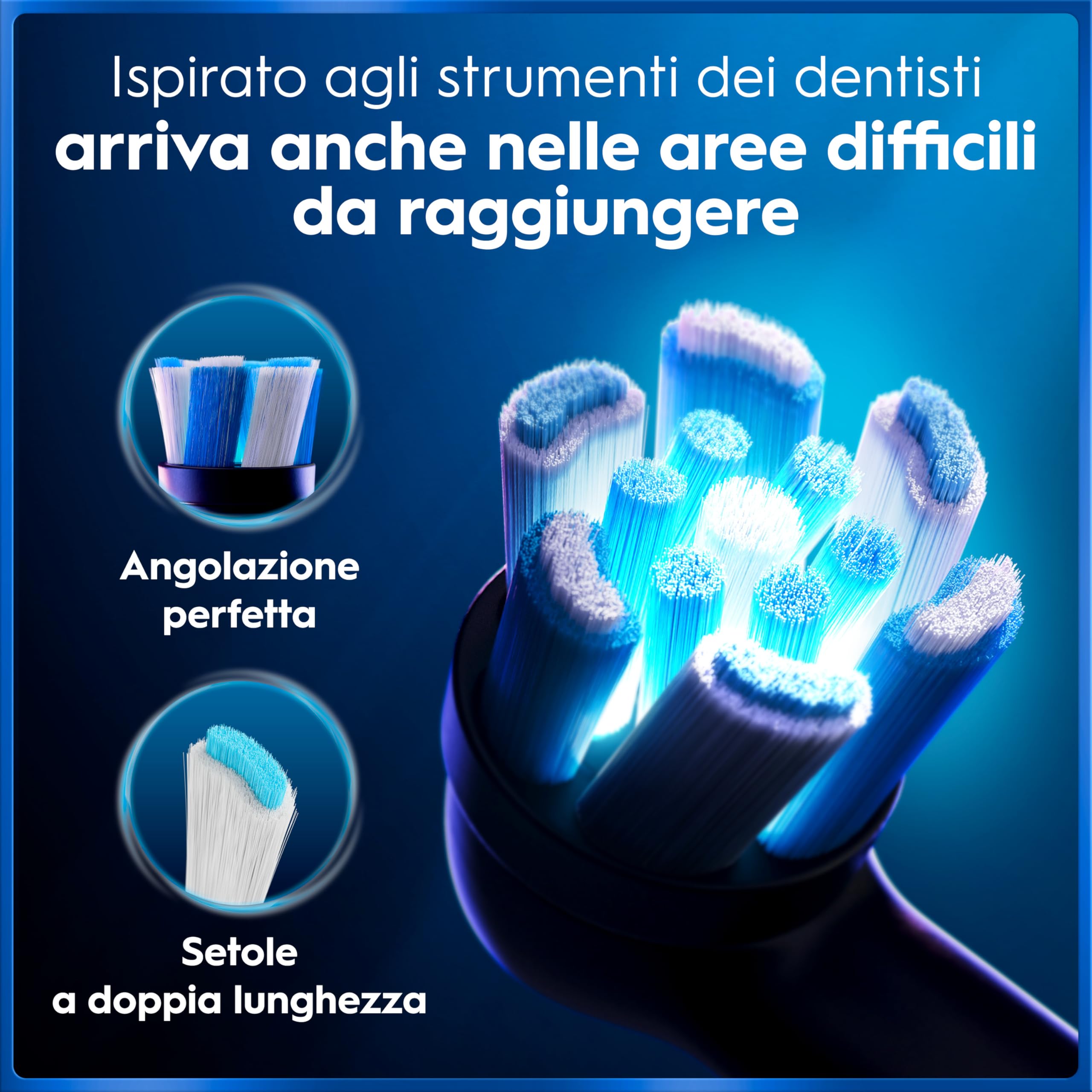 Oral-B iO 5 Spazzolino Elettrico, con 3 Testina di Ricambio, Custodia, Nero - 3 Testine di Ricambio per Spazzolino Elettrico, Ricaricabile, Custodia da Viaggio, Sensore di Pressione, Pulizia Denti