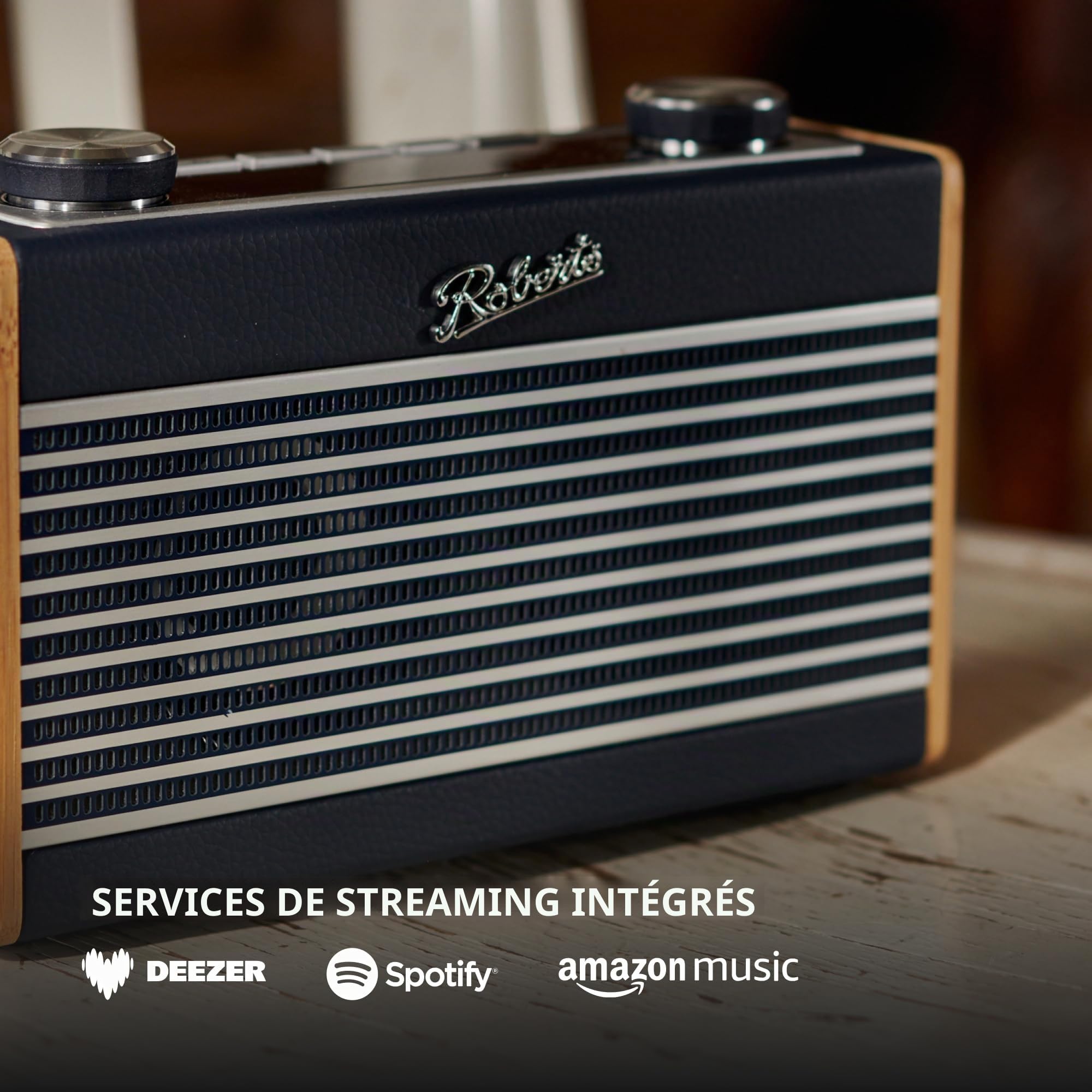 Roberts Radio numérique Rambler Max FM/Dab/Dab+/Internet avec Bluetooth, Bleu Marine