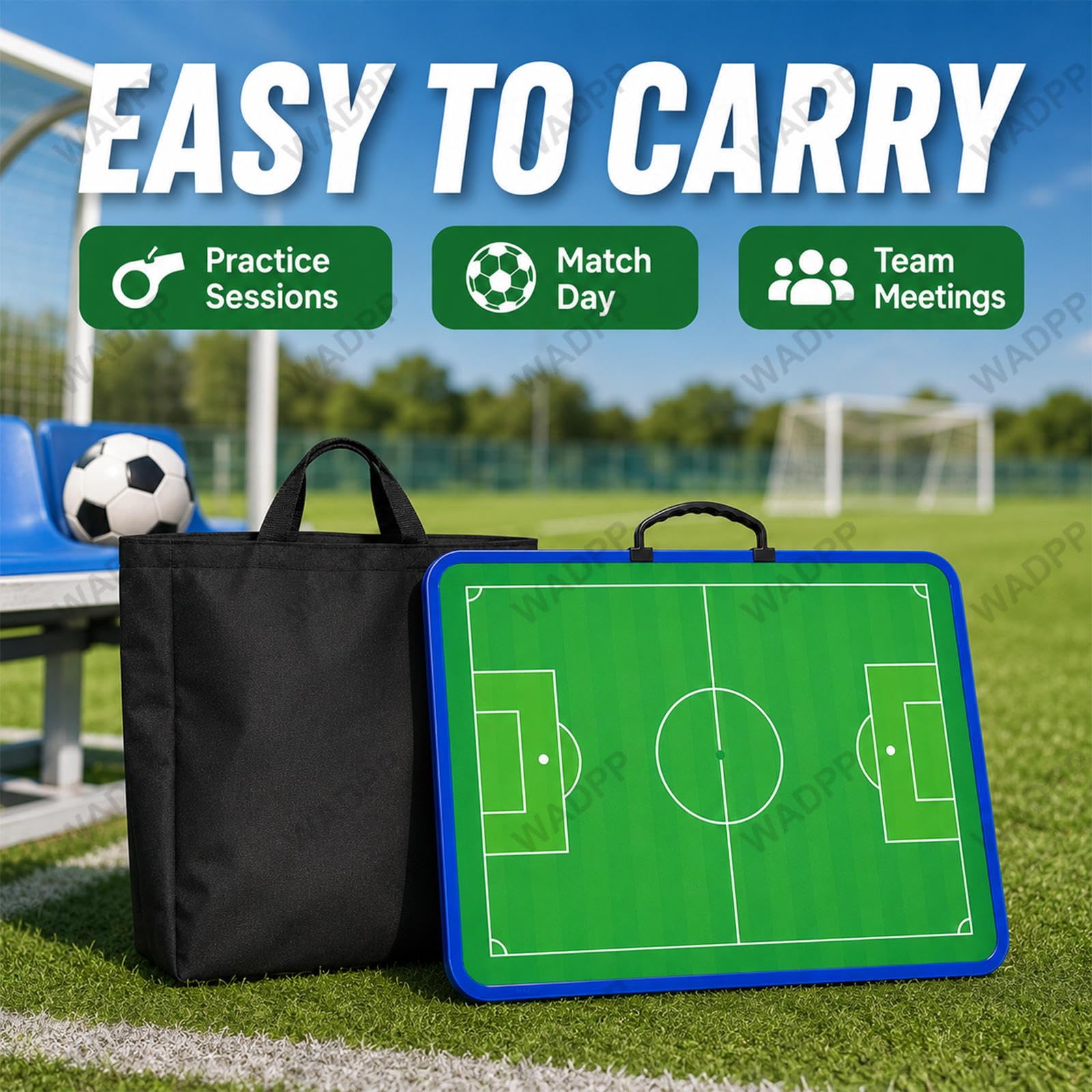 Lavagna tattica calcio magnetica 42 cm, doppia faccia, campo intero e metà