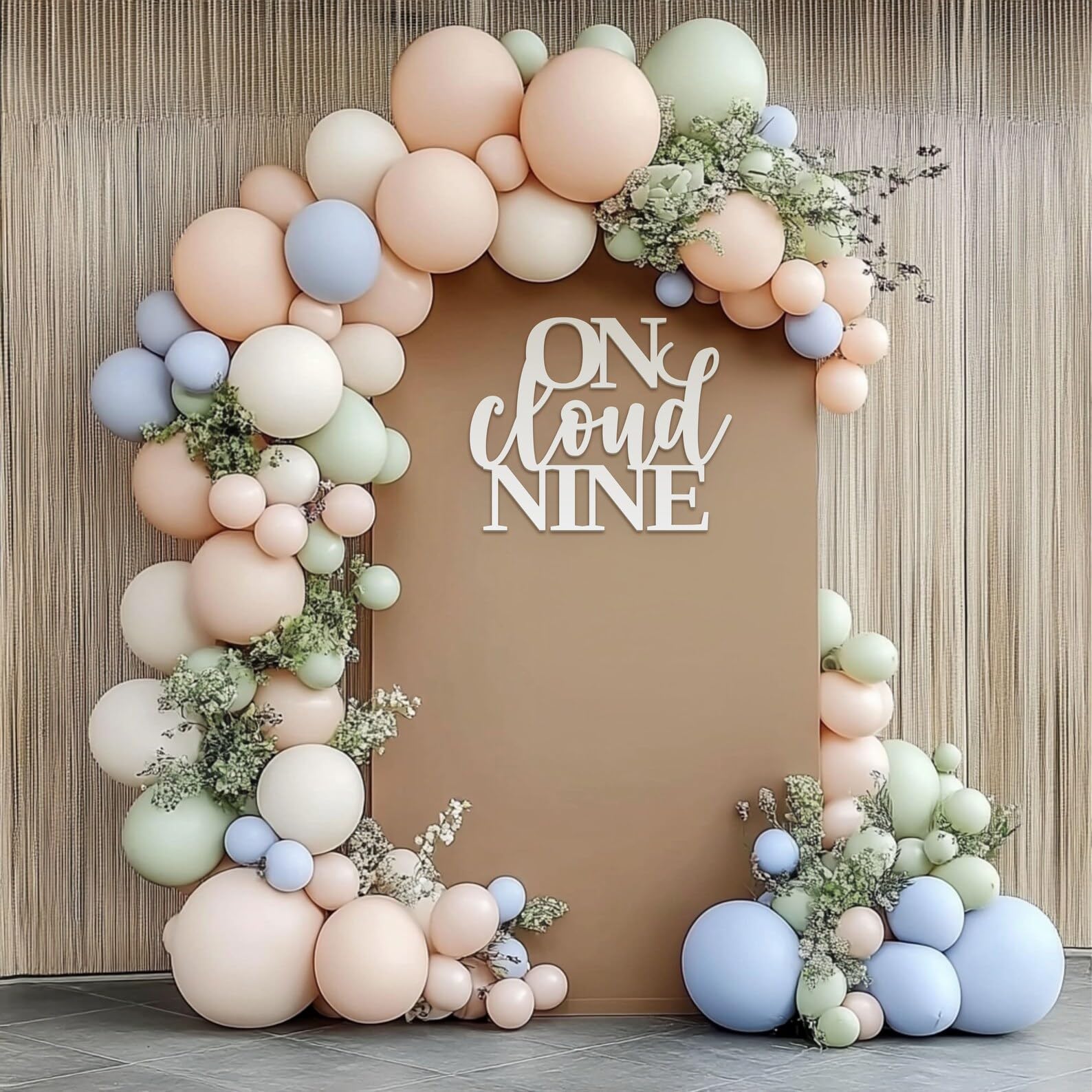 On Cloud Nine Sign for Backdrop,On Cloud 9 Decorations,Clouds Themed Party Banner for Bridal Shower,Gender Reveal,Baby Shower Party Decor