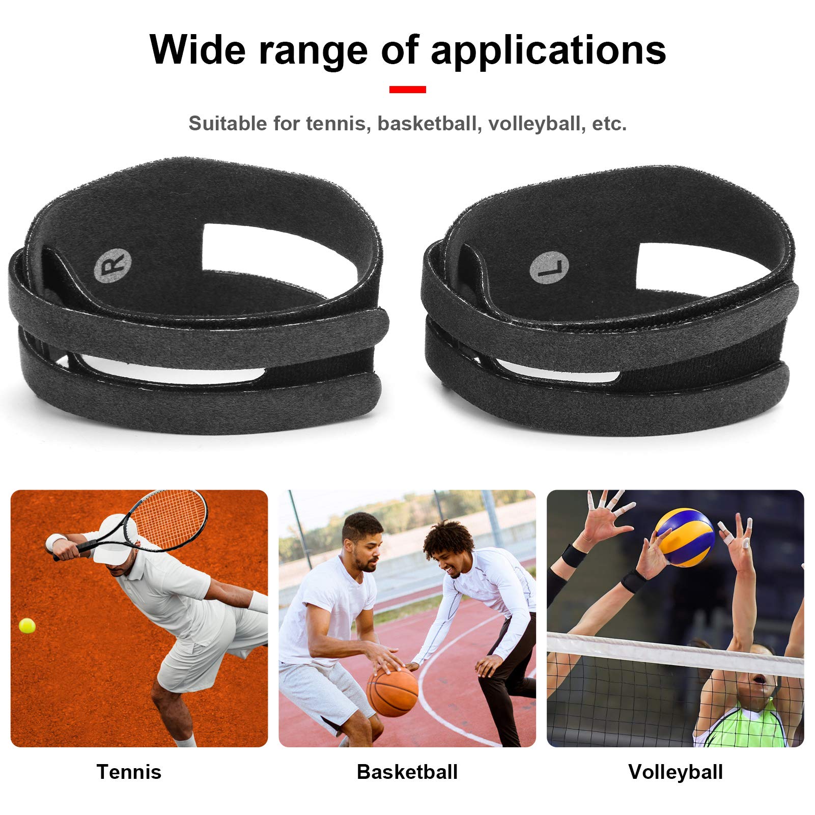 Wrist Brace for TFCC Tears 2PCS Black Adjustable Wrist Wrap Compression Compression Strap Ulnar Nerve Bandage Support for Weight Bearing Strain Exercise - Image 4