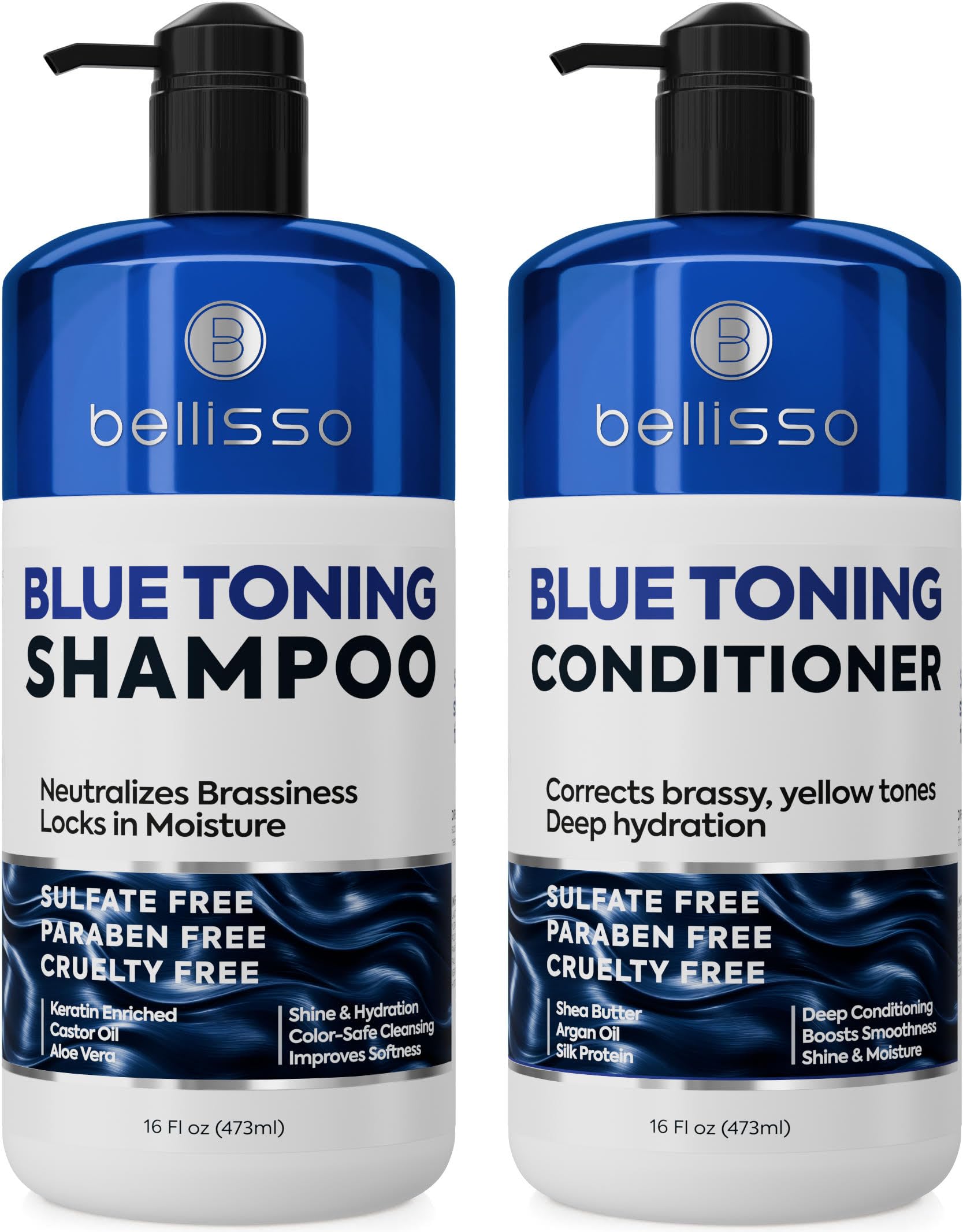 Blue Shampoo and Conditioner Set