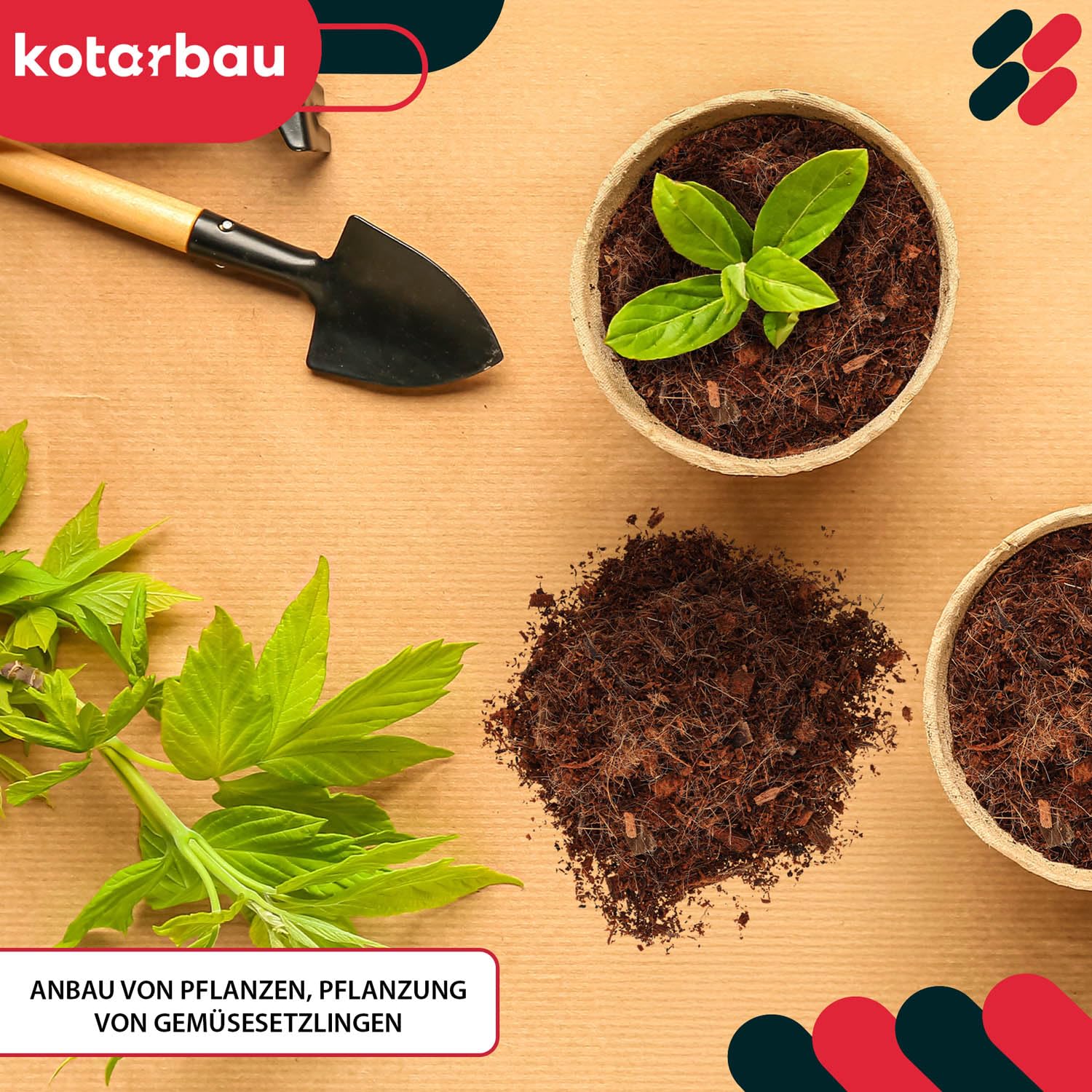 KOTARBAU® Natürlich & Torffrei Kokoserde für Pflanzen und Terrarium 24 x 500 g - 120 L Blumenerde aus Kokosfaser