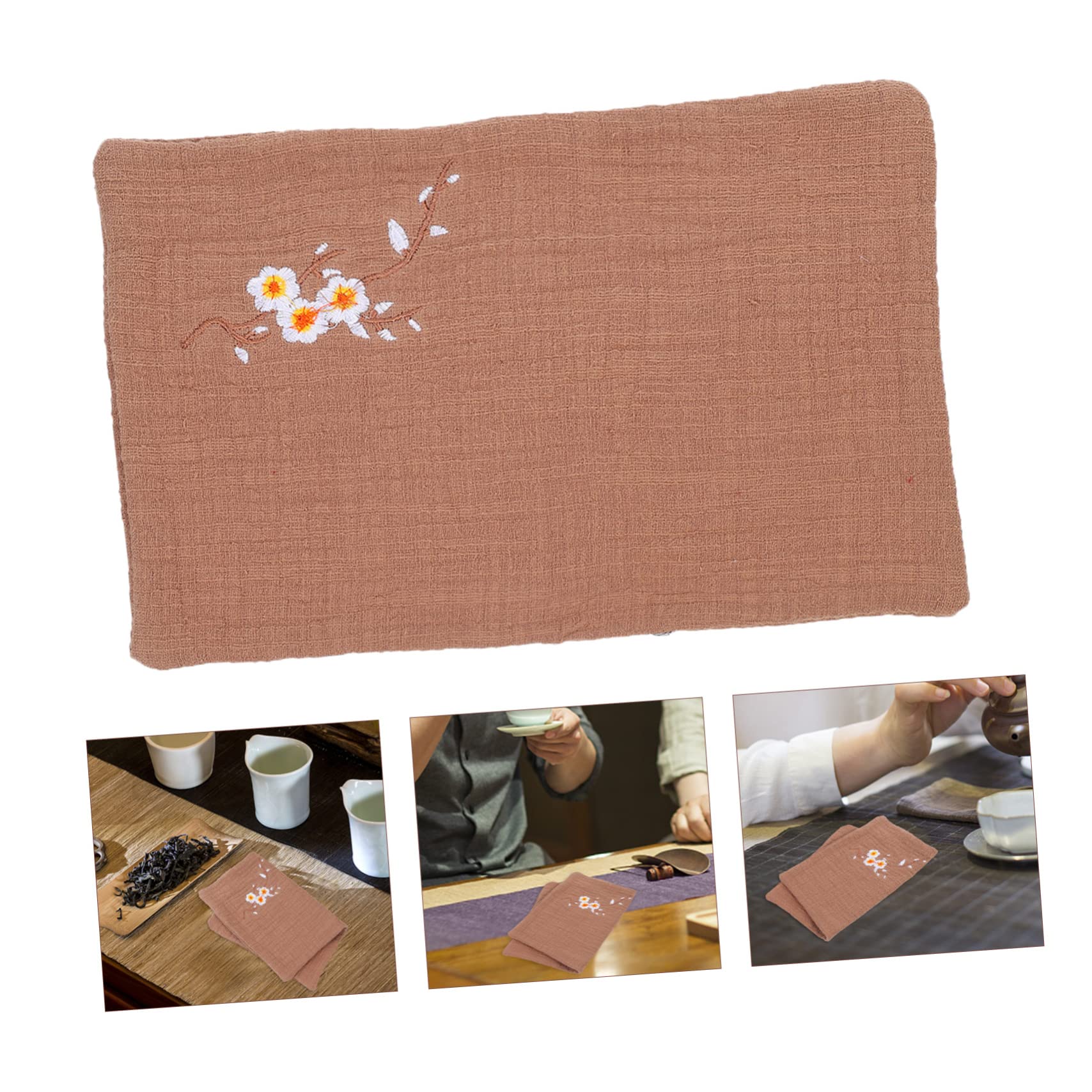 PRETYZOOM 8piezas Toalla De Té Bordada Absorbente y Multifuncional para Cocina y Ceremonias De Té