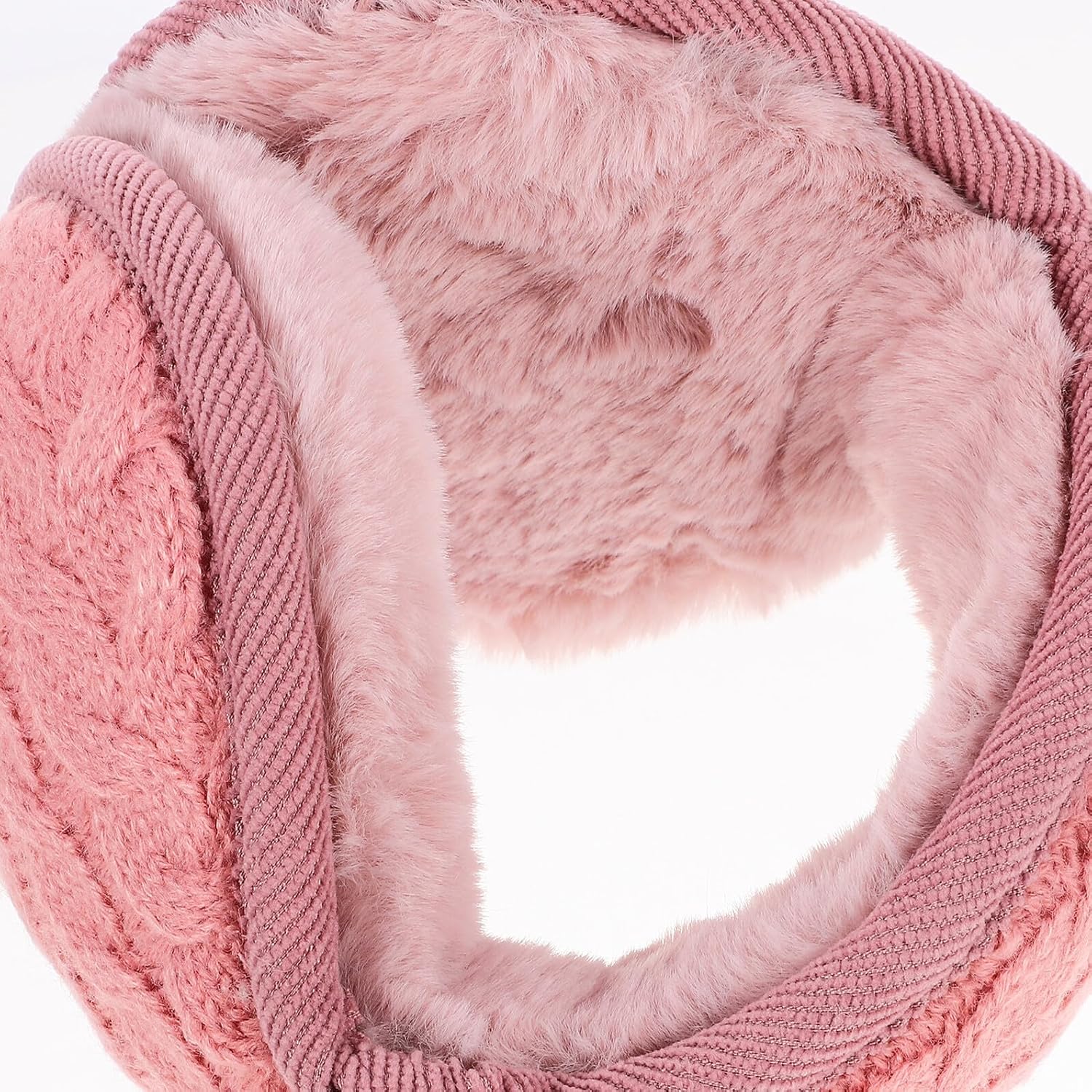 Housoutil Foldable Winter Earmuffs 2pcs Thermal Ear Cover Warm Knitted Ear Muffs for Women Men Outdoor Cold Weather Protection
