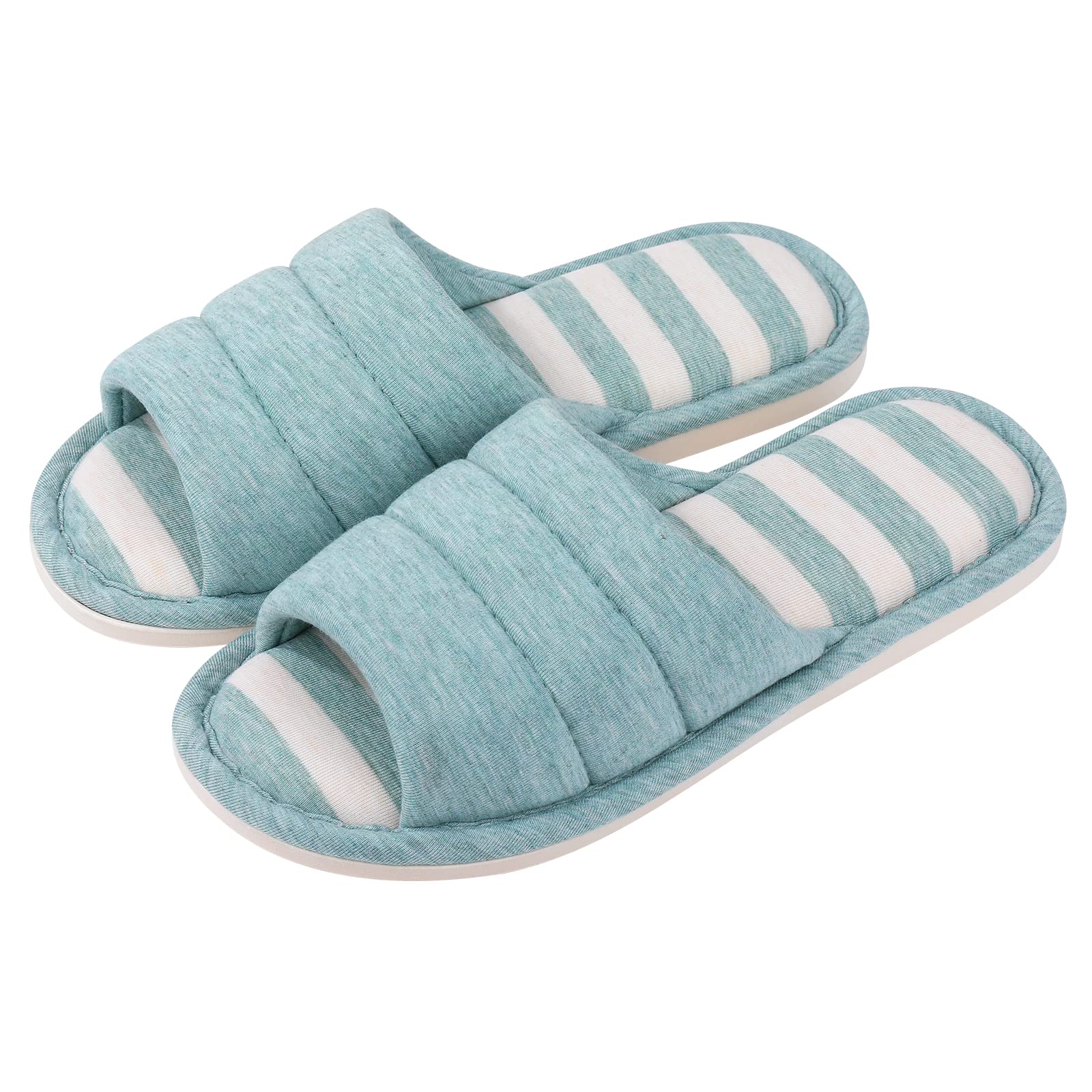 shevalues Women's Soft Indoor Slippers Open Toe Cotton Memory Foam Slip on Home Shoes House Slippers
