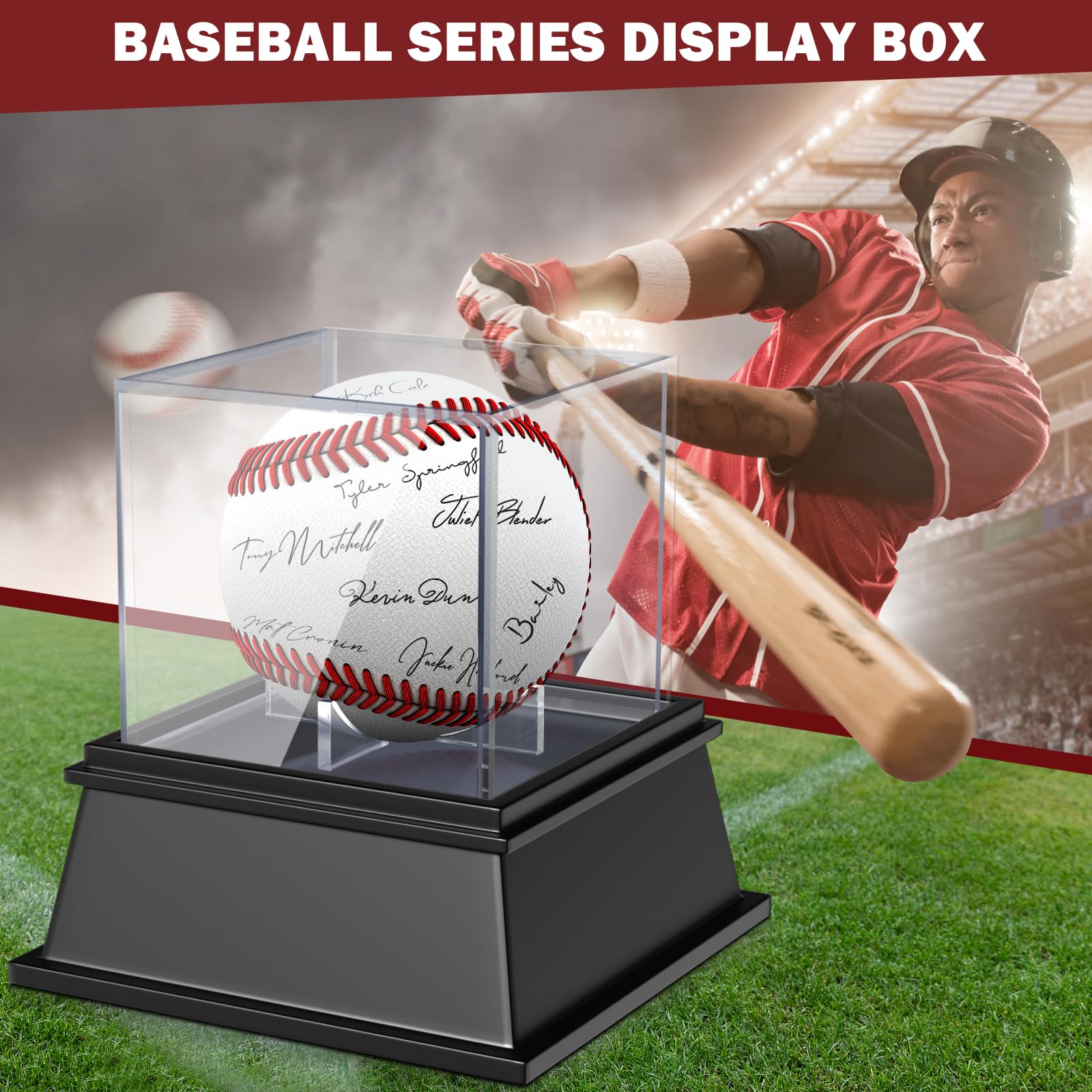 Leffis Baseball Display Case, Baseball Holder Display Case, Acrylic UV Protected Baseball Case for Display, Baseball Display Case for Autographed Baseball