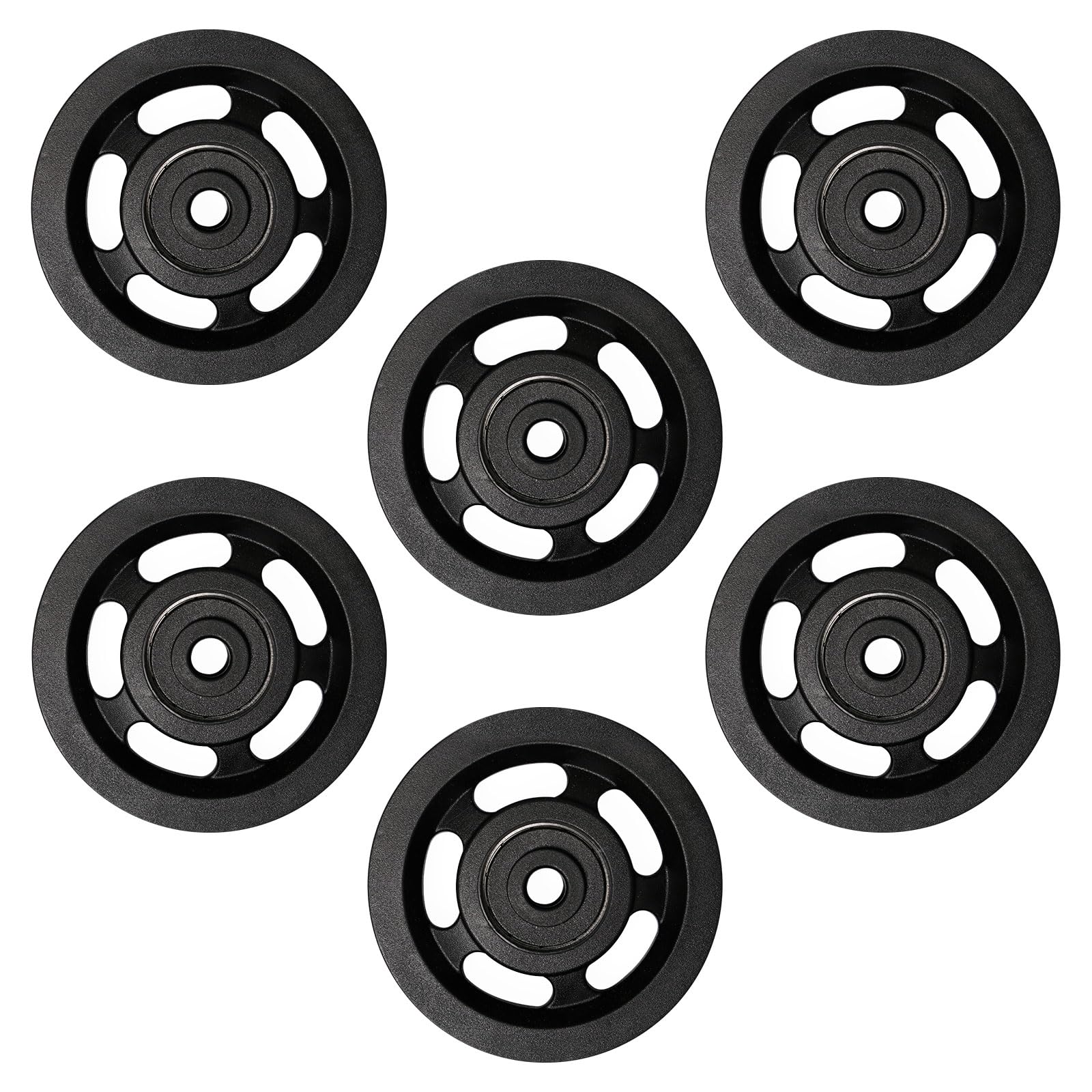 6 pièces Poulies en Nylon 90 mm Roulement Universel Résistance pour Appareils de Fitness, Musculation, Garage et Usage Industriel Rouleau à poulie avec Trou intérieur