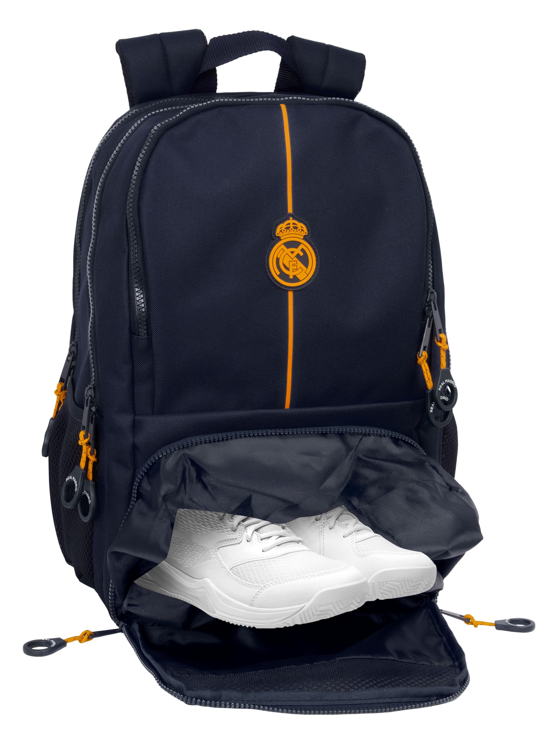 Safta REAL MADRID 2ª EQUIPACIÓN 24/25 - Mochila para Pádel, Mochila de Deporte, Ideal para Diferentes Edades, Cómoda y Versátil, Calidad y Resistencia, 30x17x42 cm, Color Azul Marino