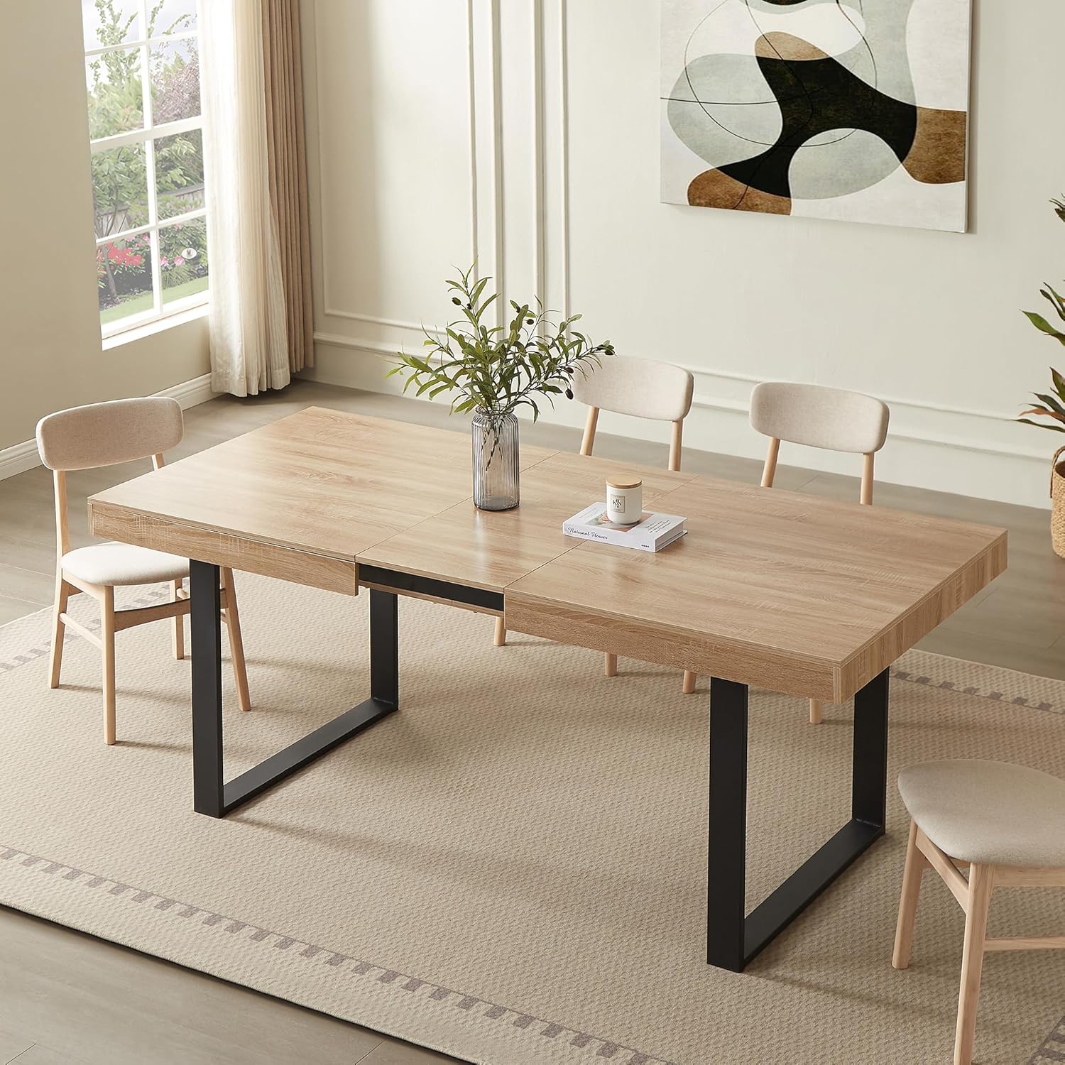 Table Salle à Manger Table U00e0 Manger Extensible - Capacitu00e9 De 6 U00e0 8 Personnes - Style Table A Manger Avec 6 Chaises